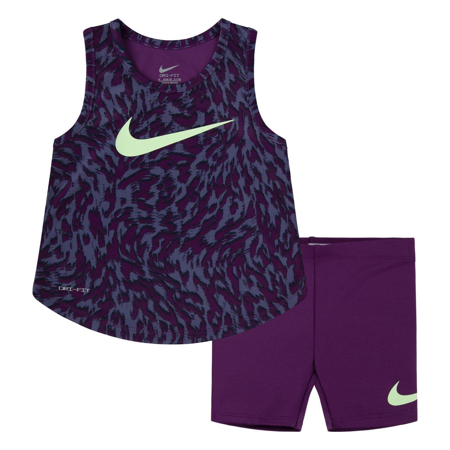 Purple - Nike - Veneer Tank Top & Shorts Set - 1
