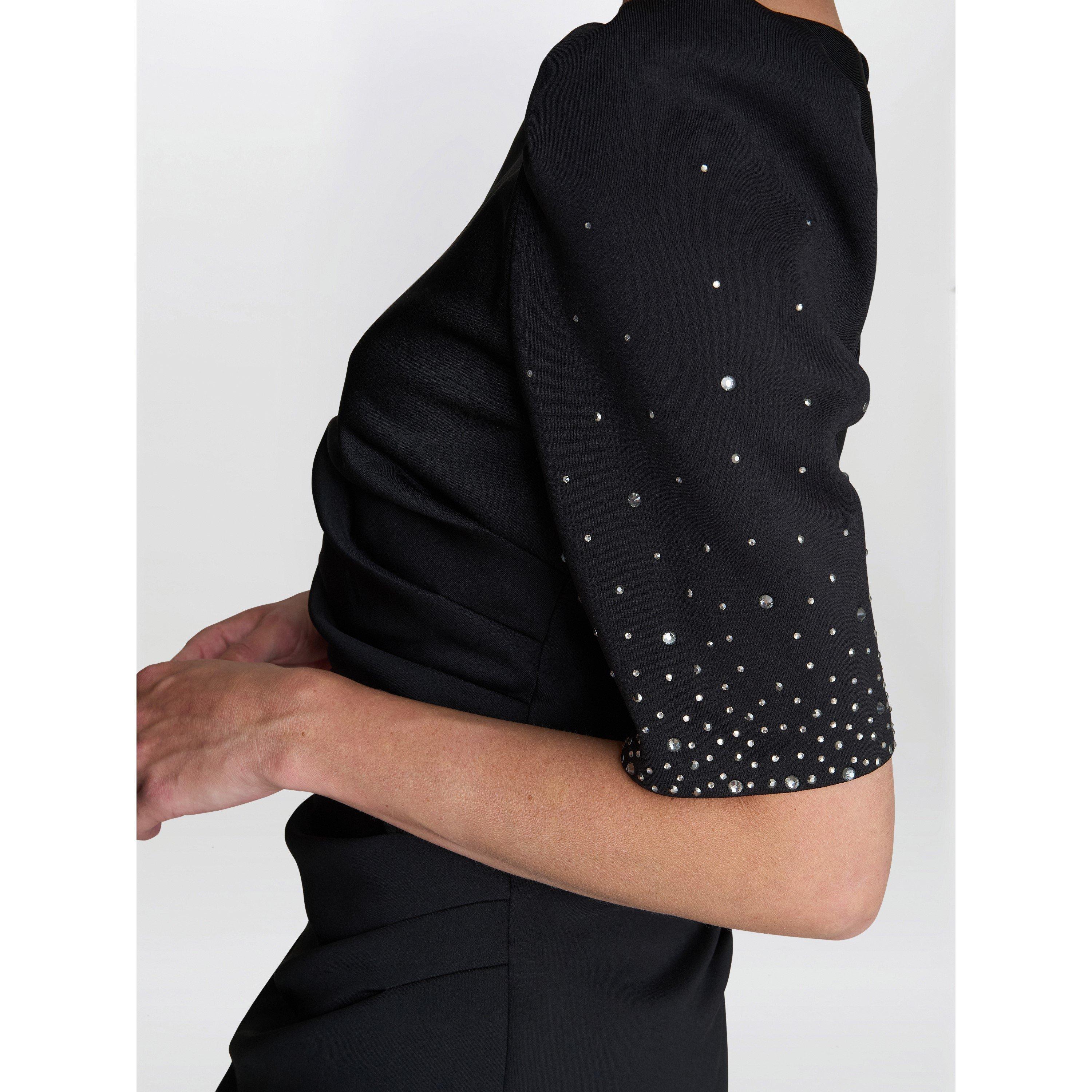 Black - Gina Bacconi - Louisa Dress With Beaded Sleeve - 6