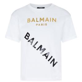 Balmain ChildrenS Double Logo T Shirt