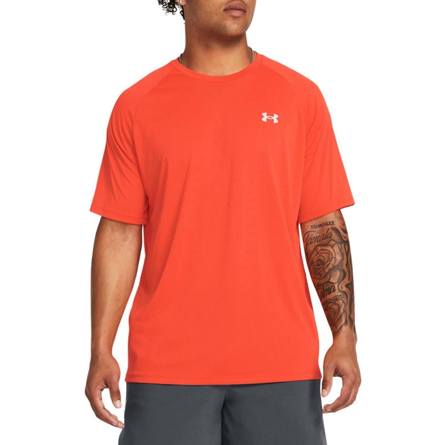 Orange - Under Armour - Tech Reflective Short Sleeve T-Shirt - 1