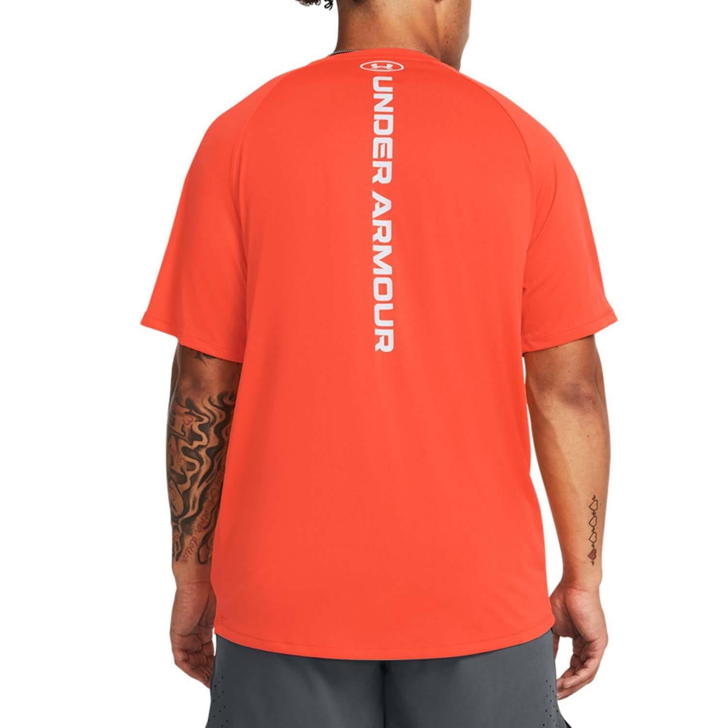 Orange - Under Armour - Tech Reflective Short Sleeve T-Shirt - 2
