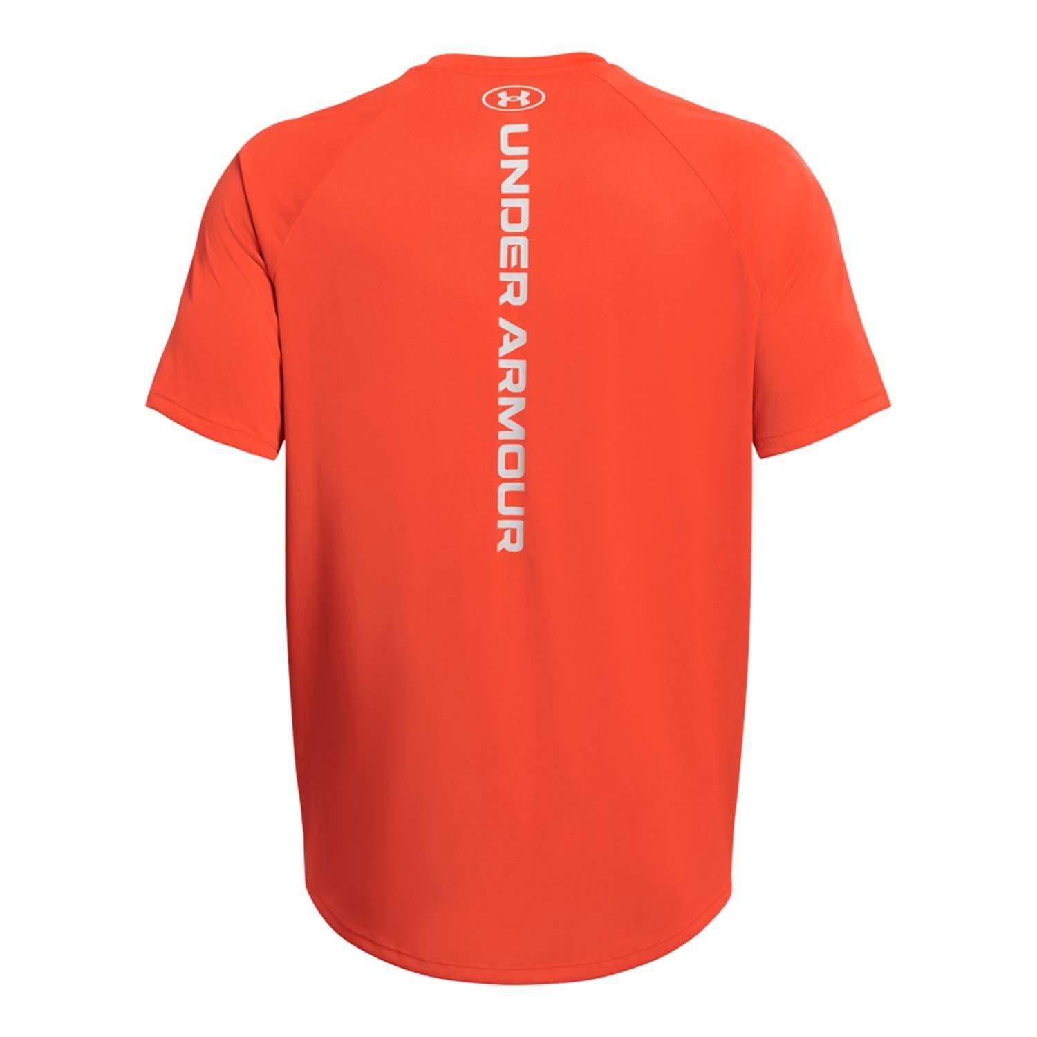 Orange - Under Armour - Tech Reflective Short Sleeve T-Shirt - 4