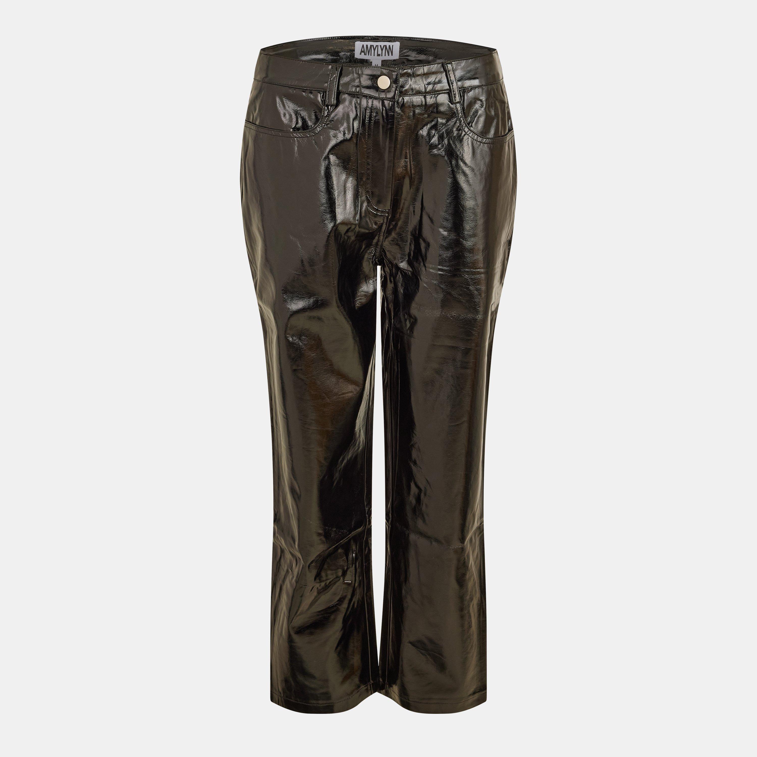 Amylynn Women's Vinyl High-Shine Leather Trousers - Black - 6 (XS)