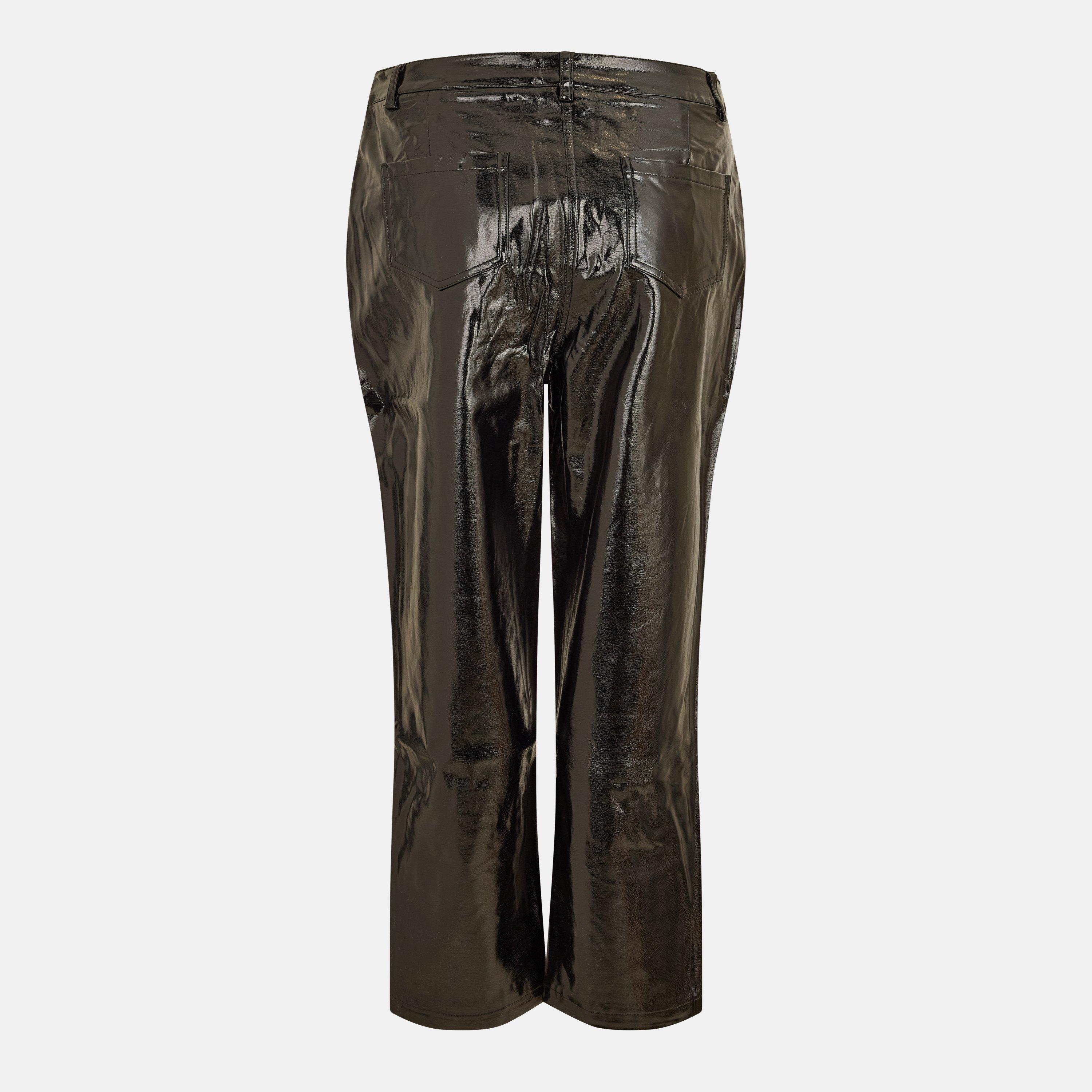 Black - AmyLynn - Vinyl Leather Trouser - 2