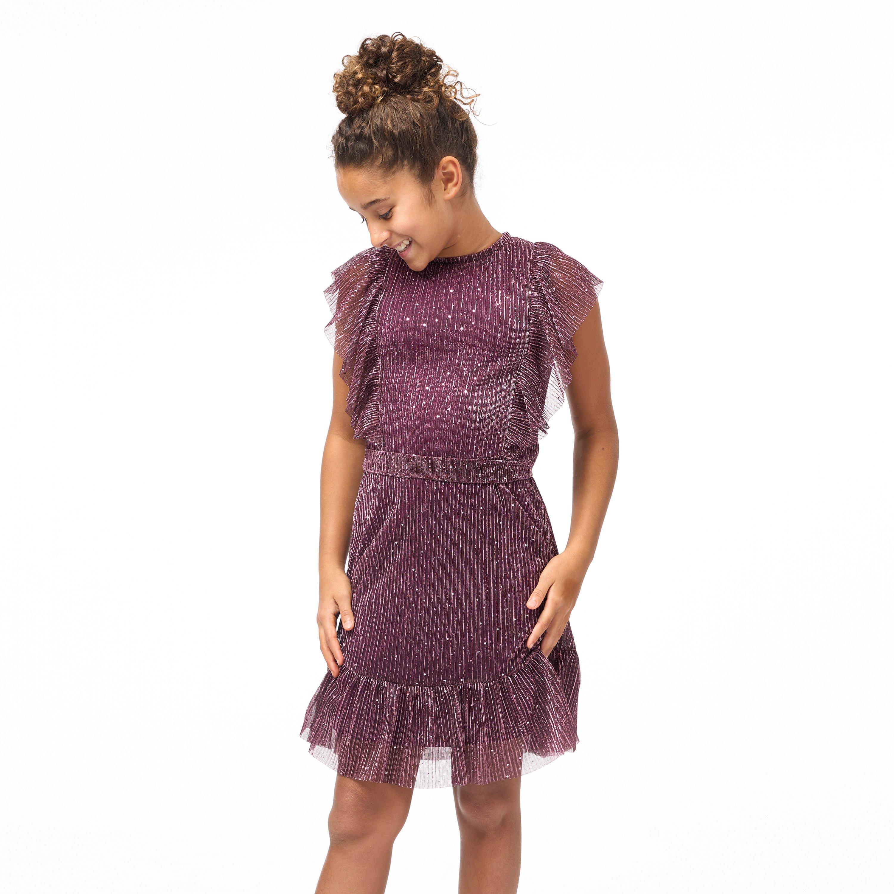 Biba Girls Junior Plisse Dress - Pink - Age 11-12