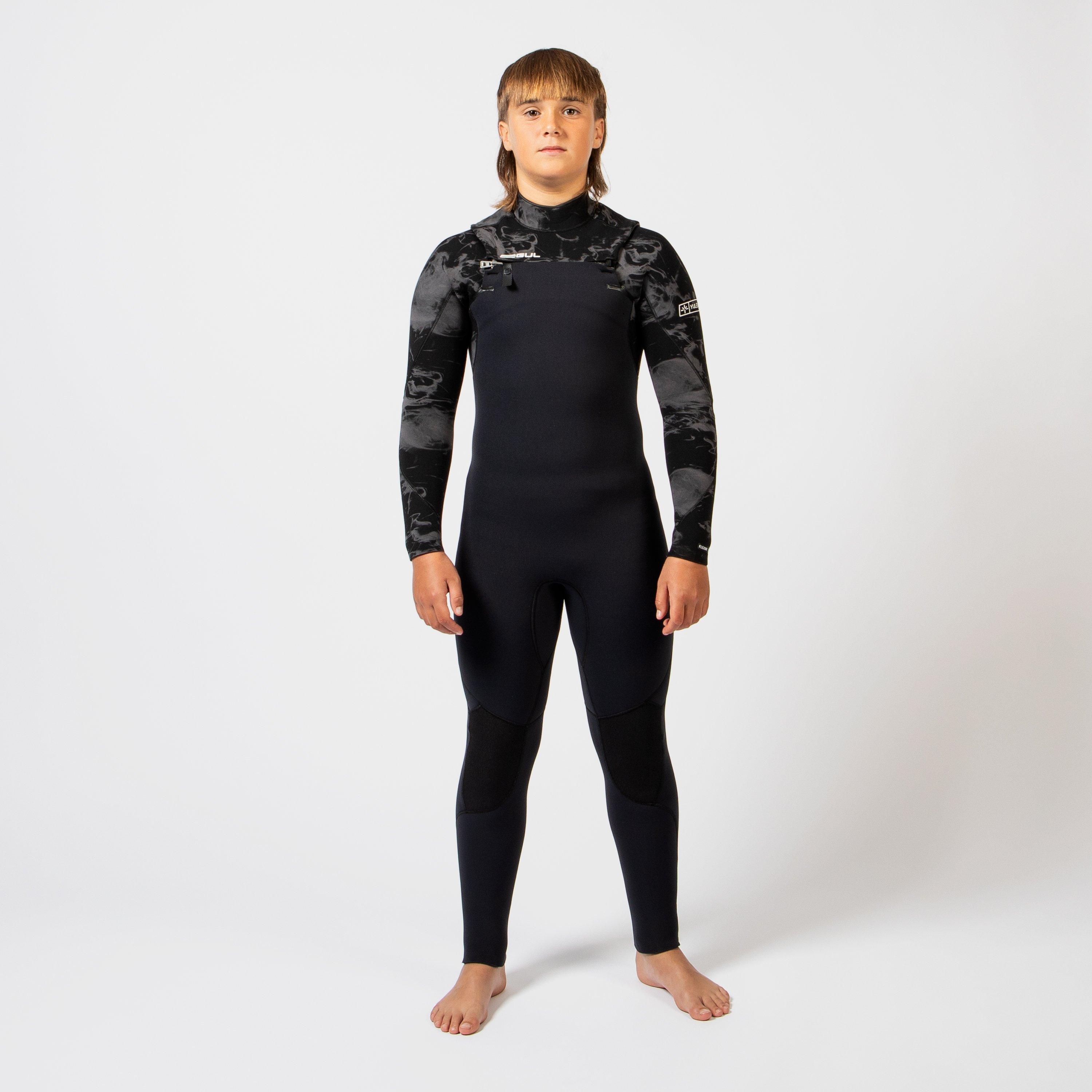 Black/Smoke - Gul - FLEXOR 54 JNR BS YULEX CHEST ZIP STEAMER - 1
