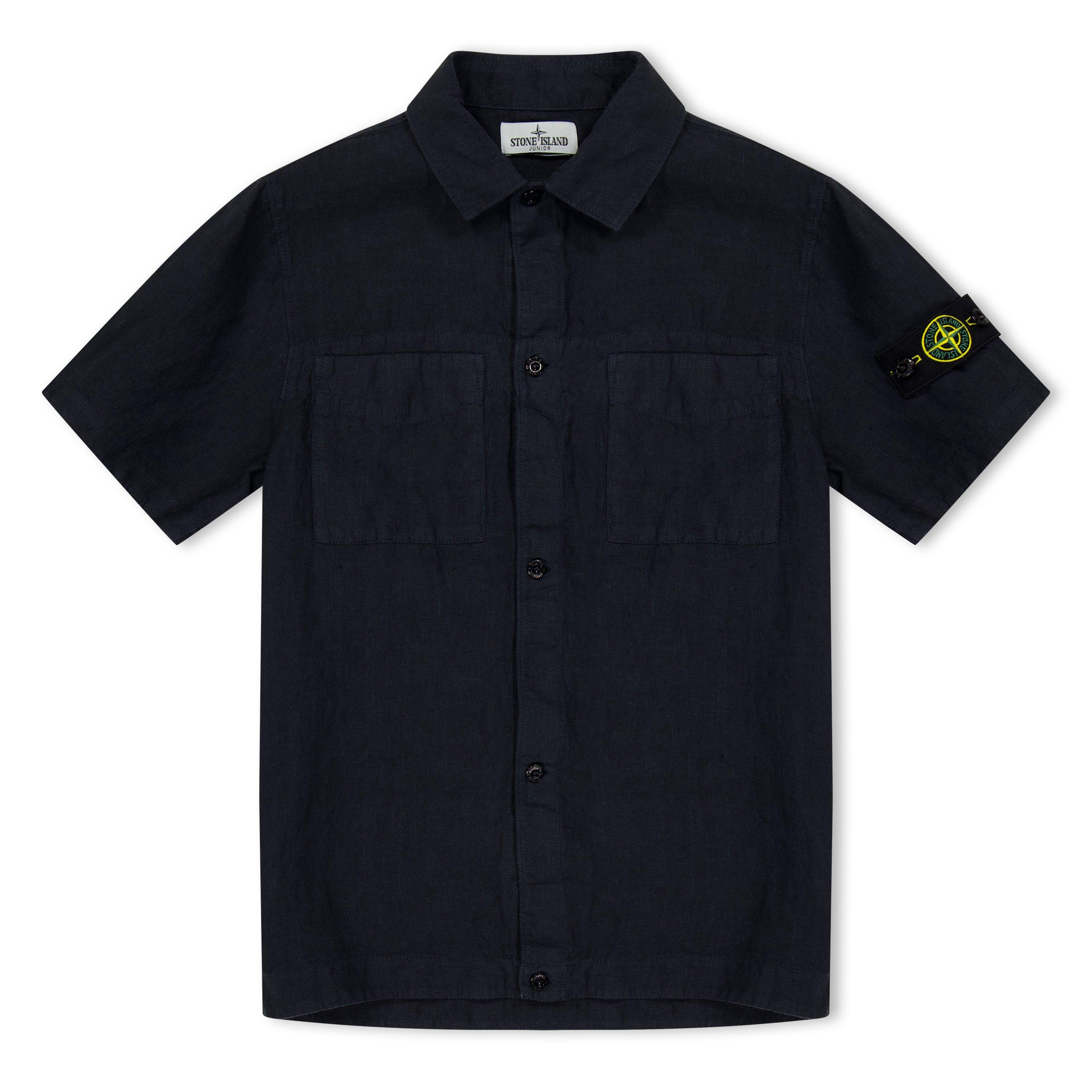 Navy V0020 - Stone Island - Stone SS Linen Shirt Jn62 - 1