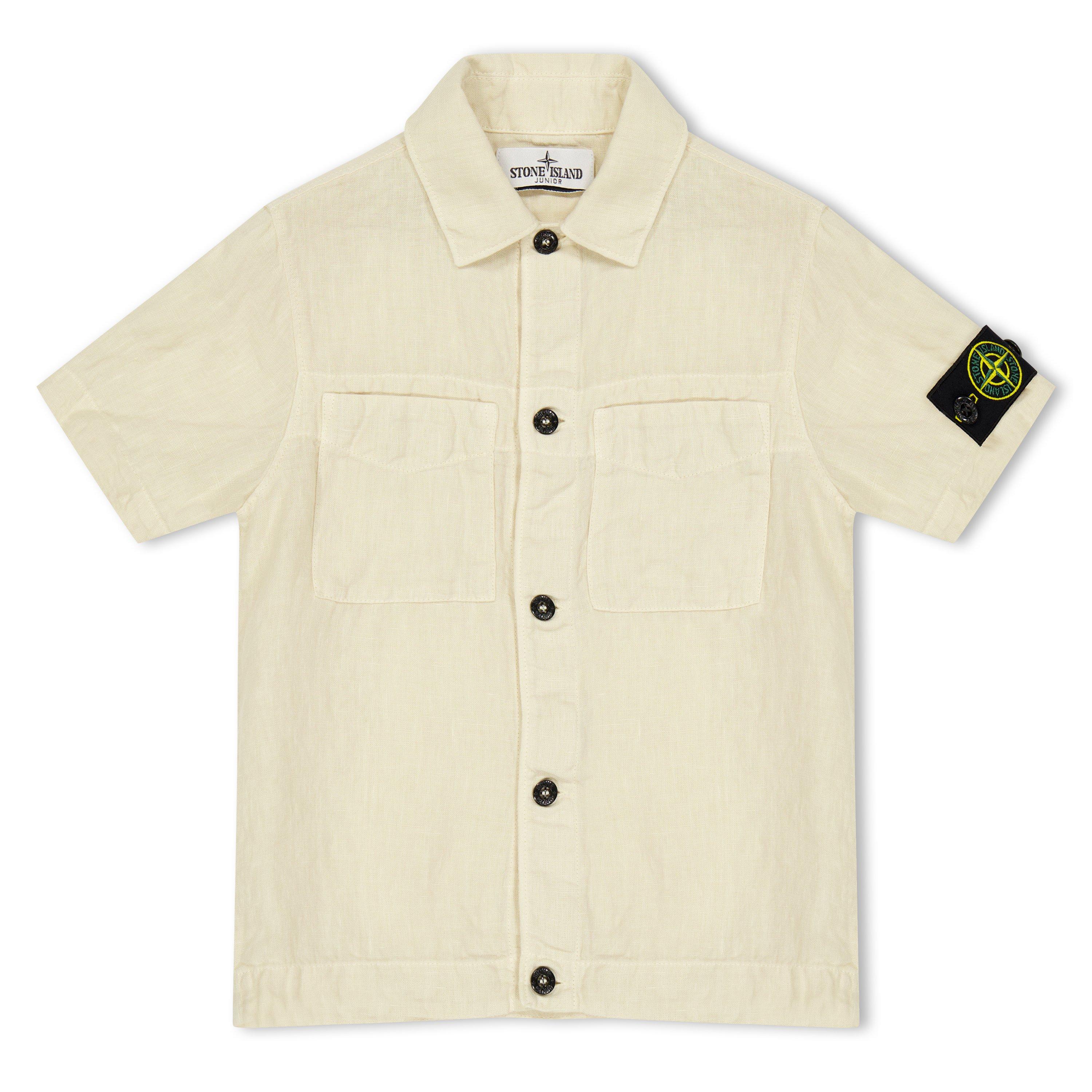 Stone Island Kids' Short Sleeve Plain Shirt - Plaster V0097 - 10 Years