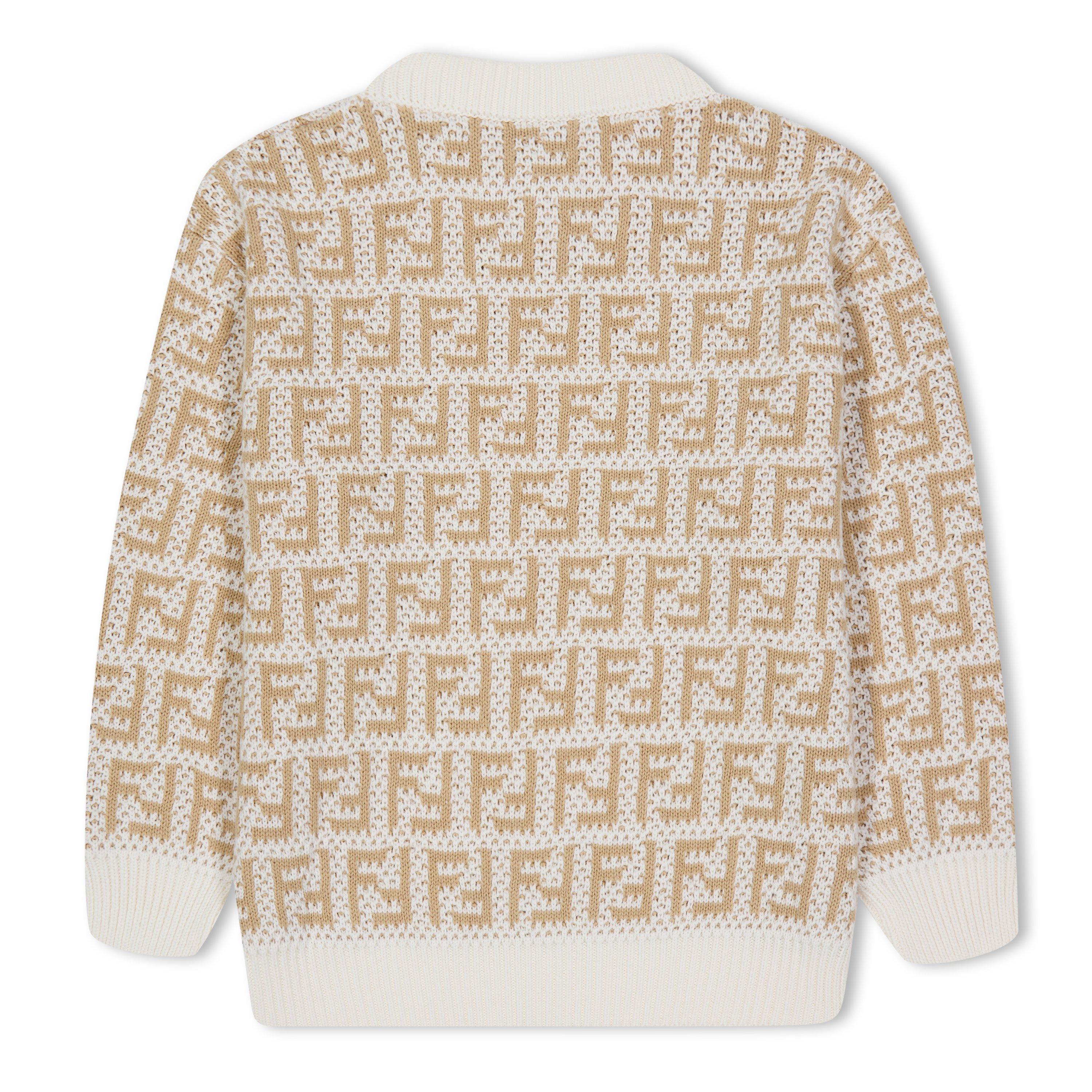 Beige - Fendi - Ff Cotton Sweatshirt Unisex Juniors - 2