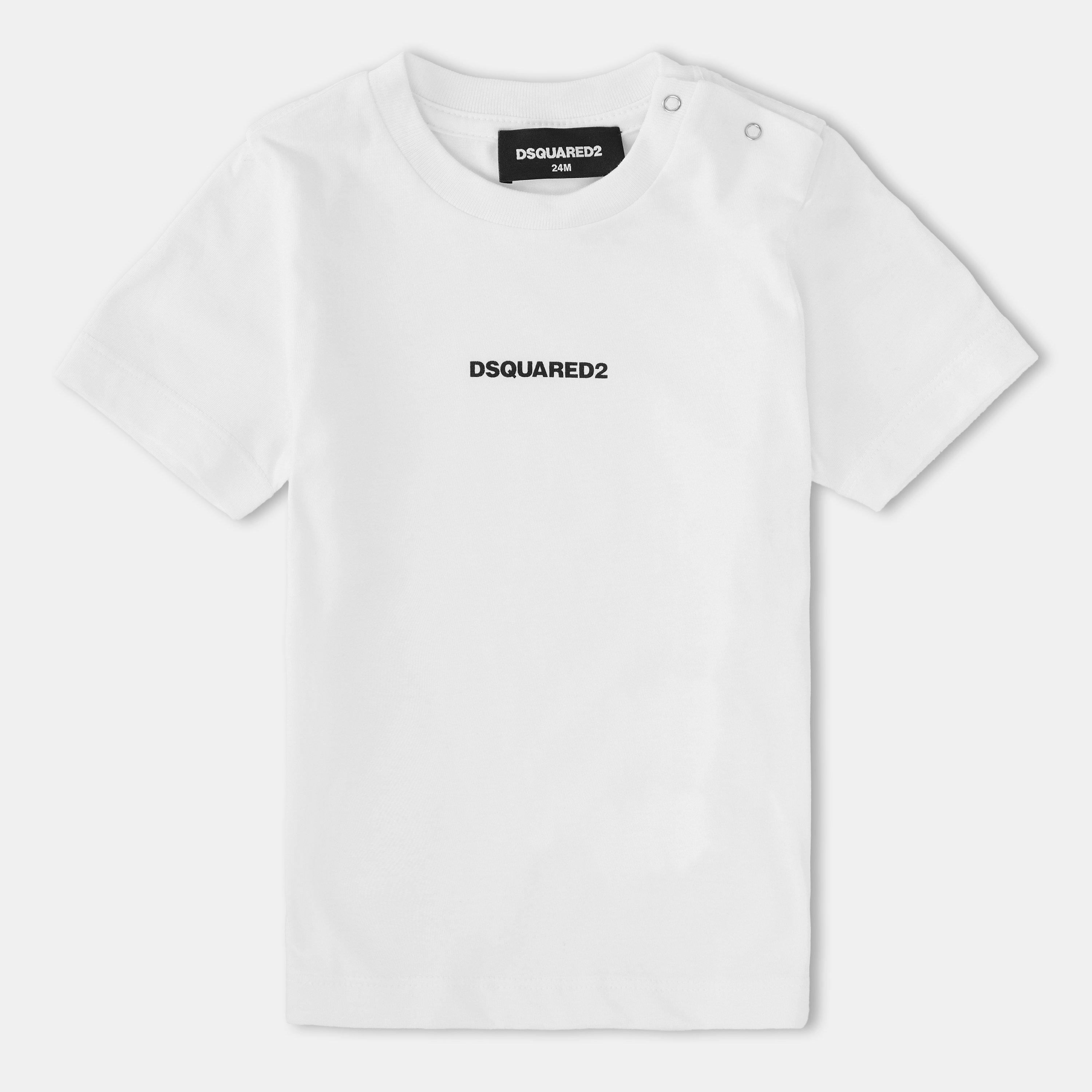 White DQ100 - DSquared2 - Kids' DSQ Logo Regular Fit T-Shirt - 1