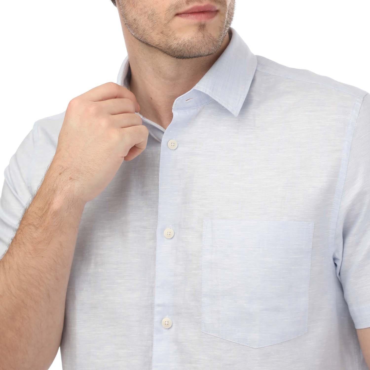 Blue - Ted Baker - Kingfrd Short Sleeve Linen Shirt - 3