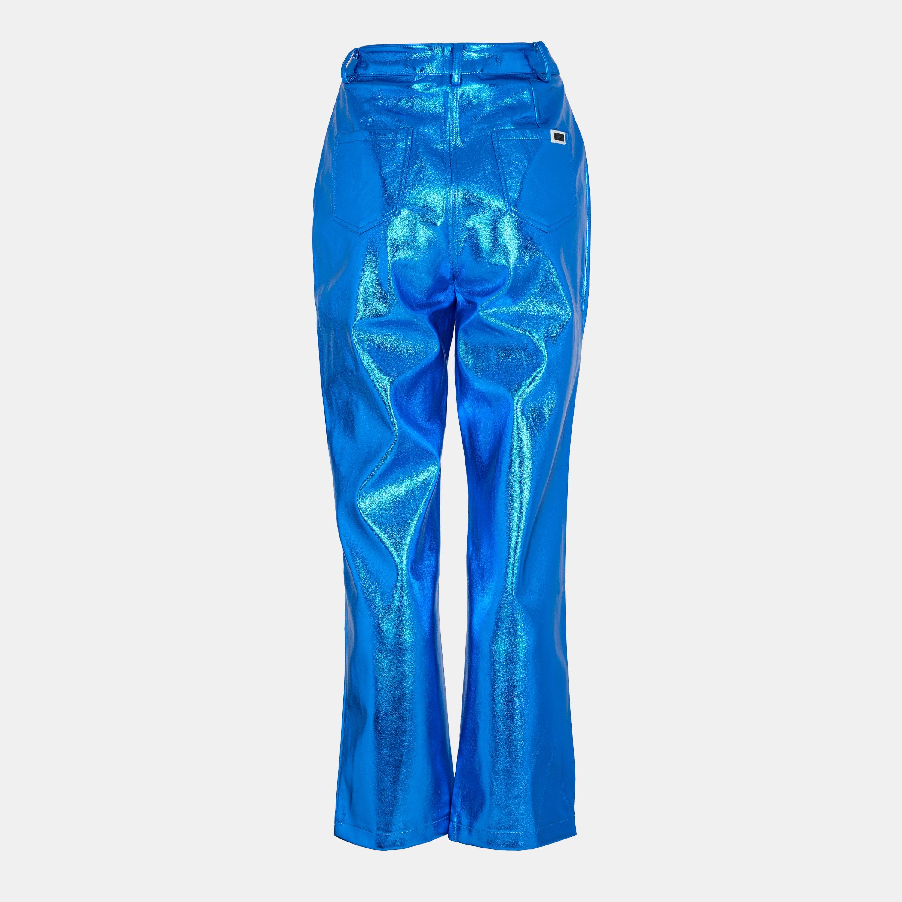 Blue - AmyLynn - Leather/PU Leather Trouser - 2