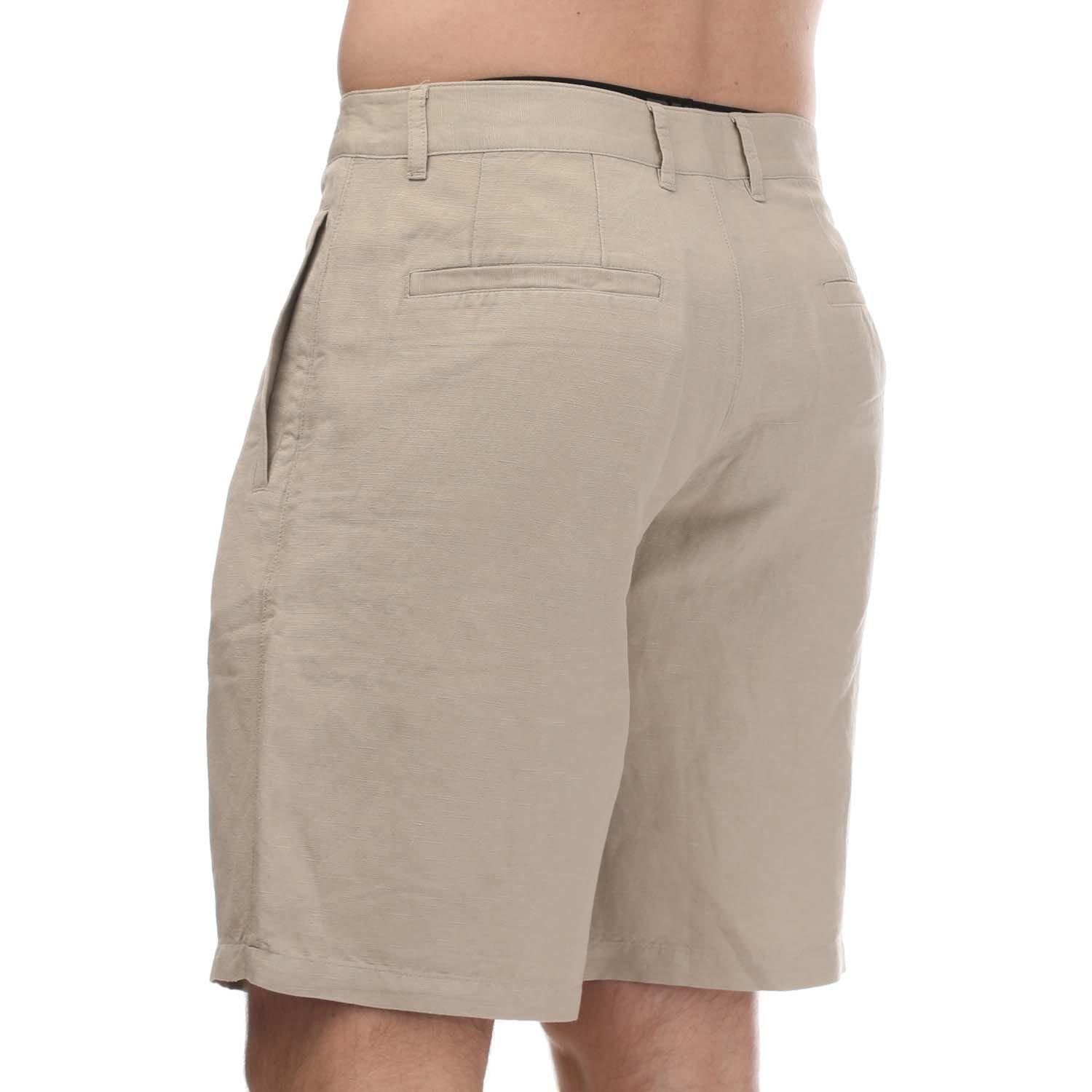 Beige - Armani Exchange - Linen Rayon Twill Shorts - 2
