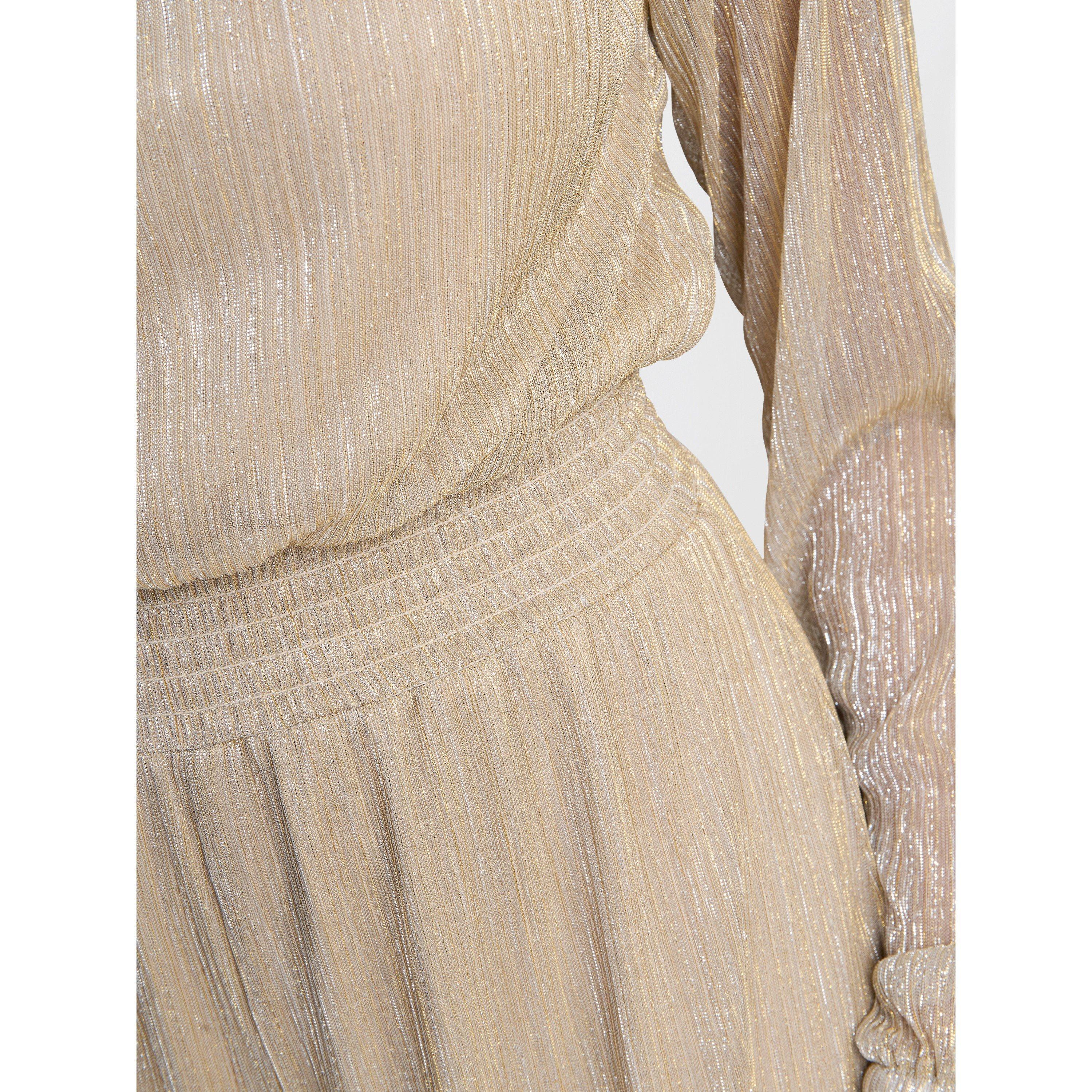 Gold / Silver - Gina Bacconi - Kylie Metallic Knit Jumpsuit - 5