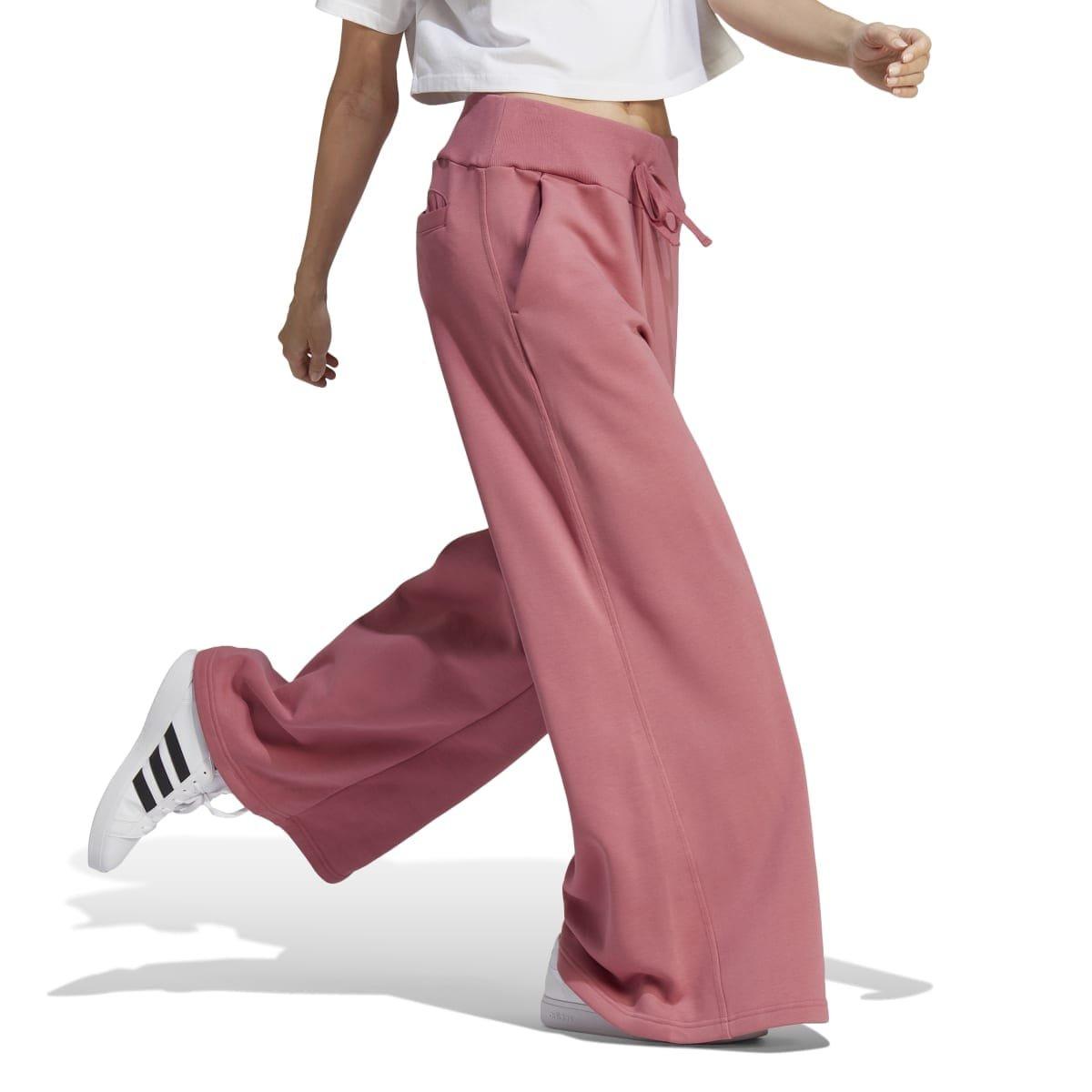 Pink - adidas - Lounge Fleece Wide Joggers - 5