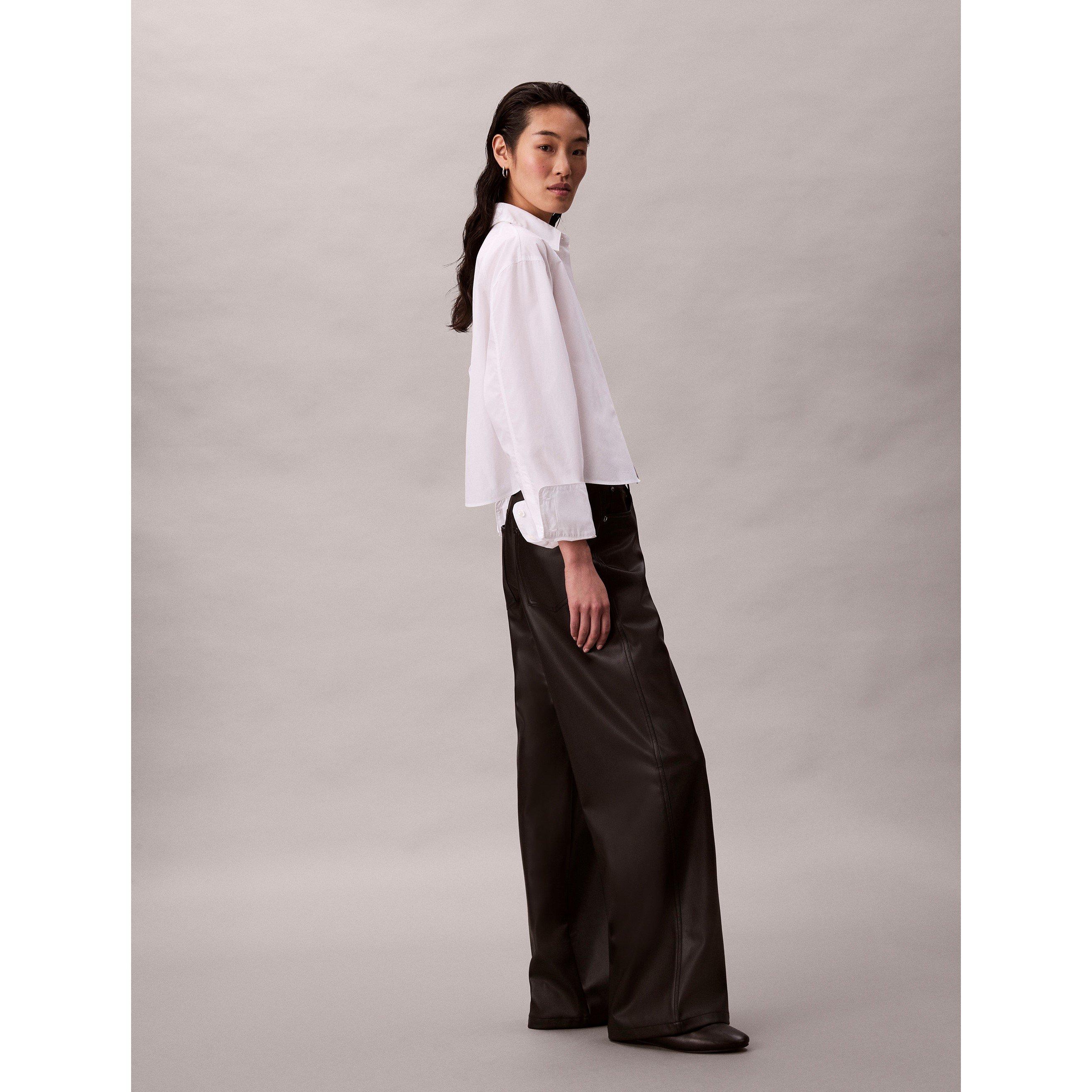 Black - Calvin Klein Jeans - Women's Leather Trousers - 4