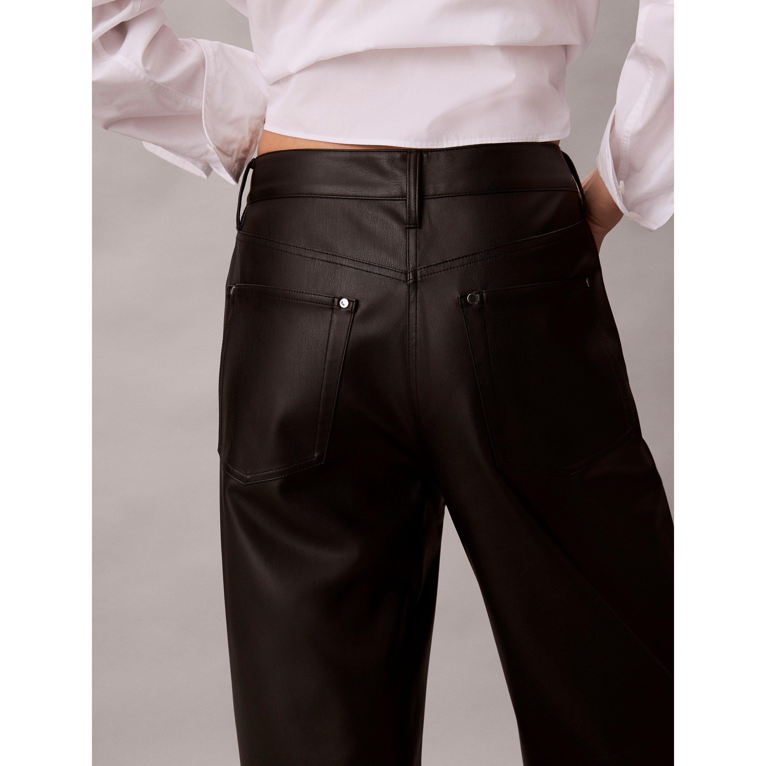 Black - Calvin Klein Jeans - Women's Leather Trousers - 5