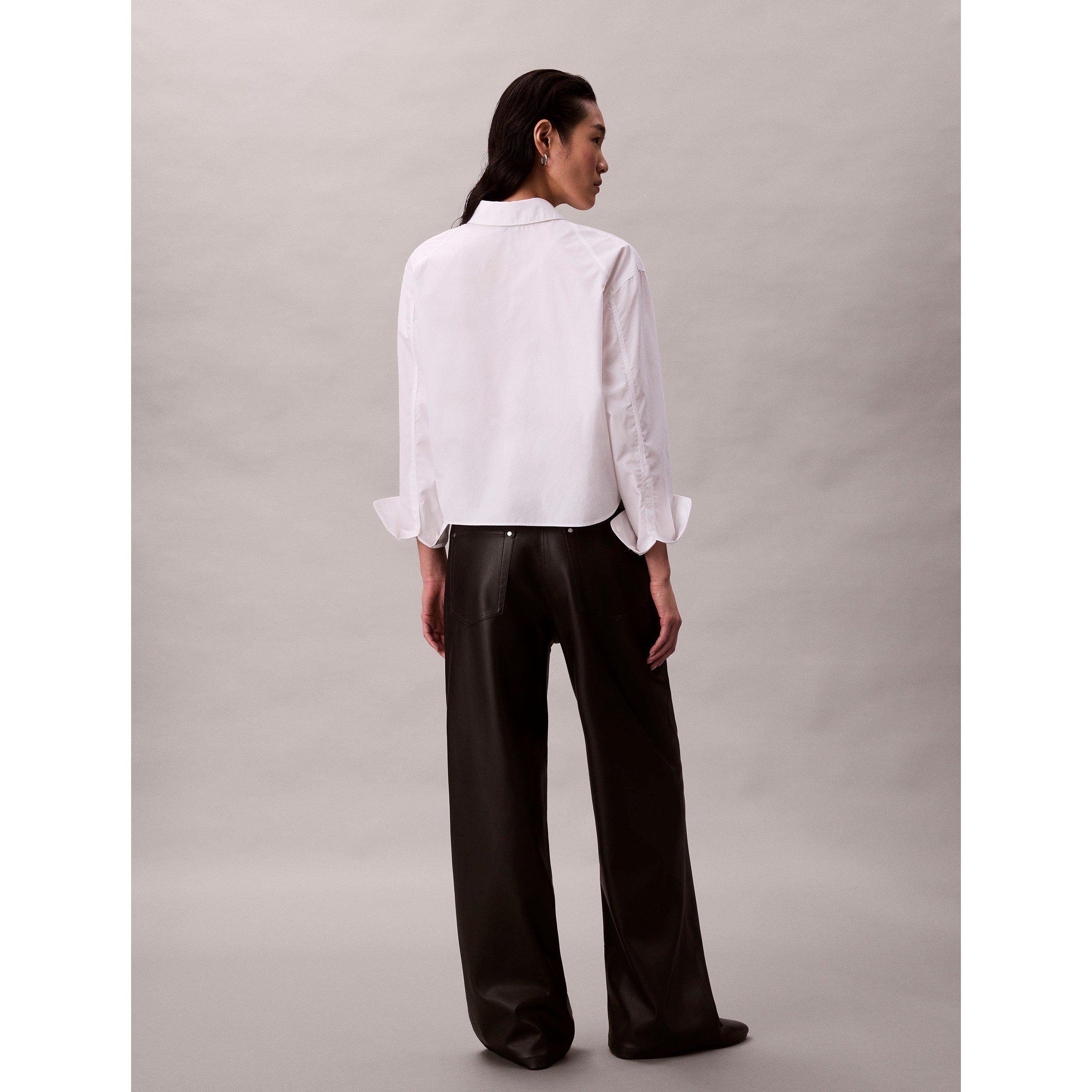 Black - Calvin Klein Jeans - Women's Leather Trousers - 6