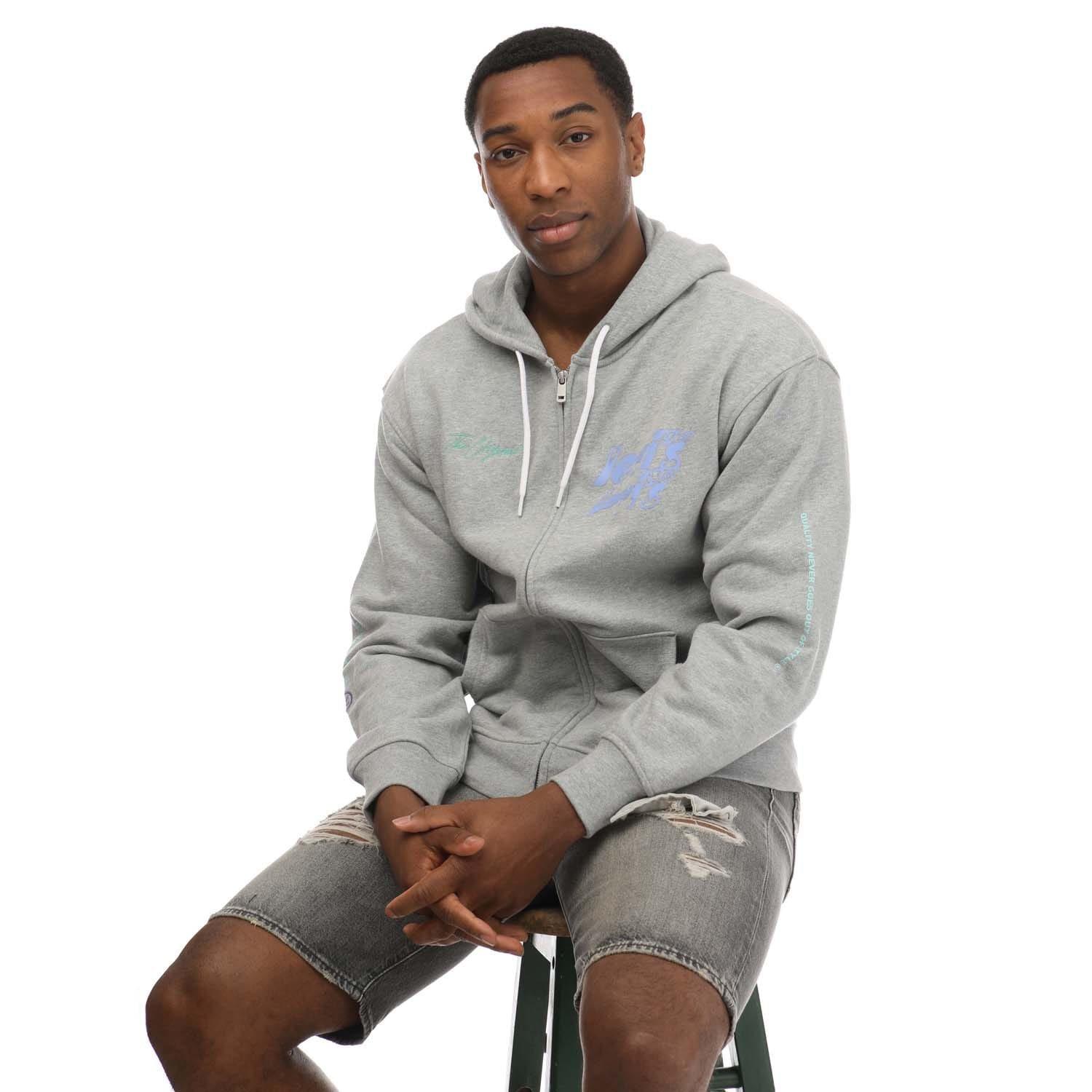 Grey - Levis - Relaxed Graphic Zip Hoody - 4