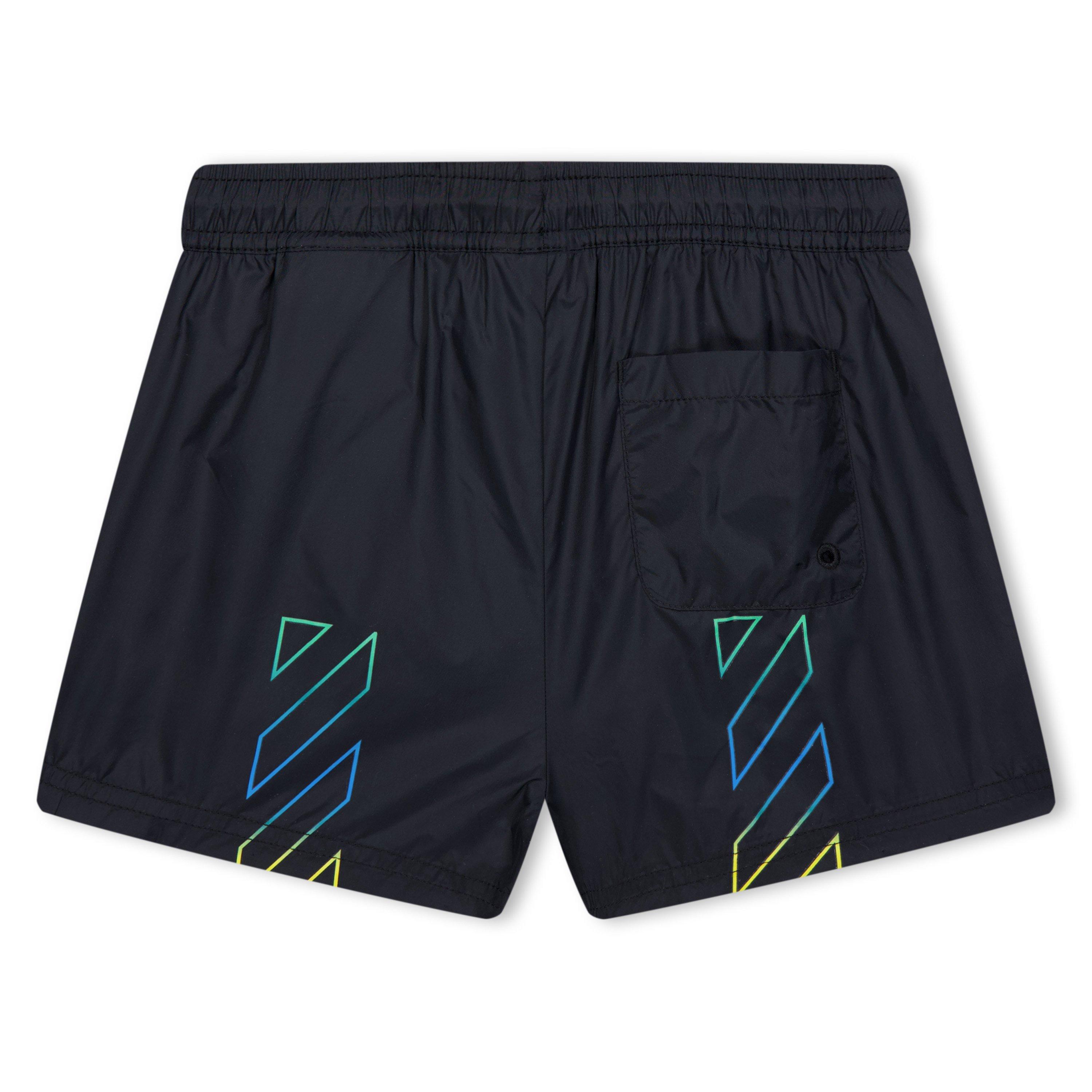 Blk Mult 1084 - Off White - Kids' Diagonal Stripe Swim Shorts - 2