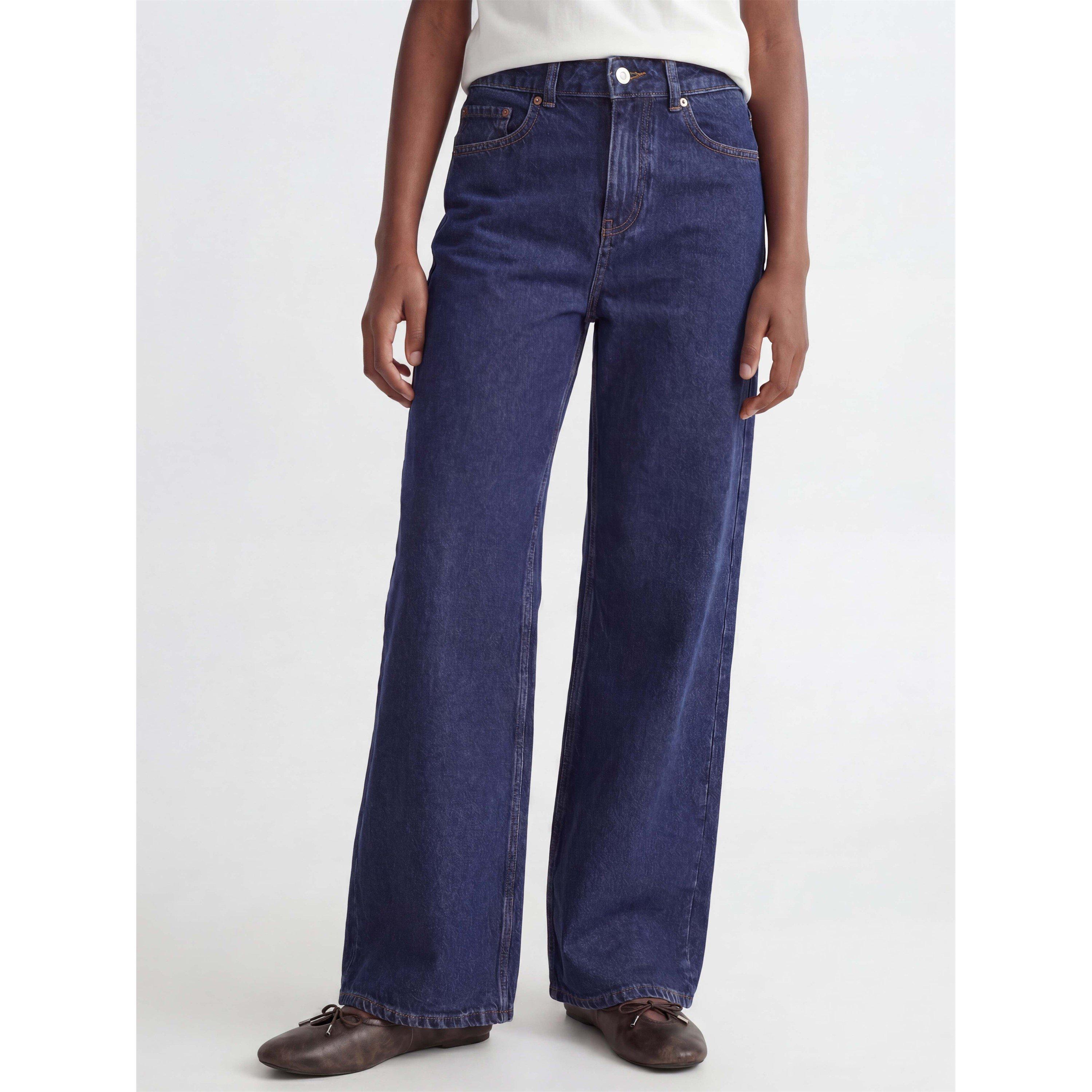 Dunkelblau Denim - JJXX - Kids' Tokyo Cotton High-Waisted Wide-Leg Jeans - 3