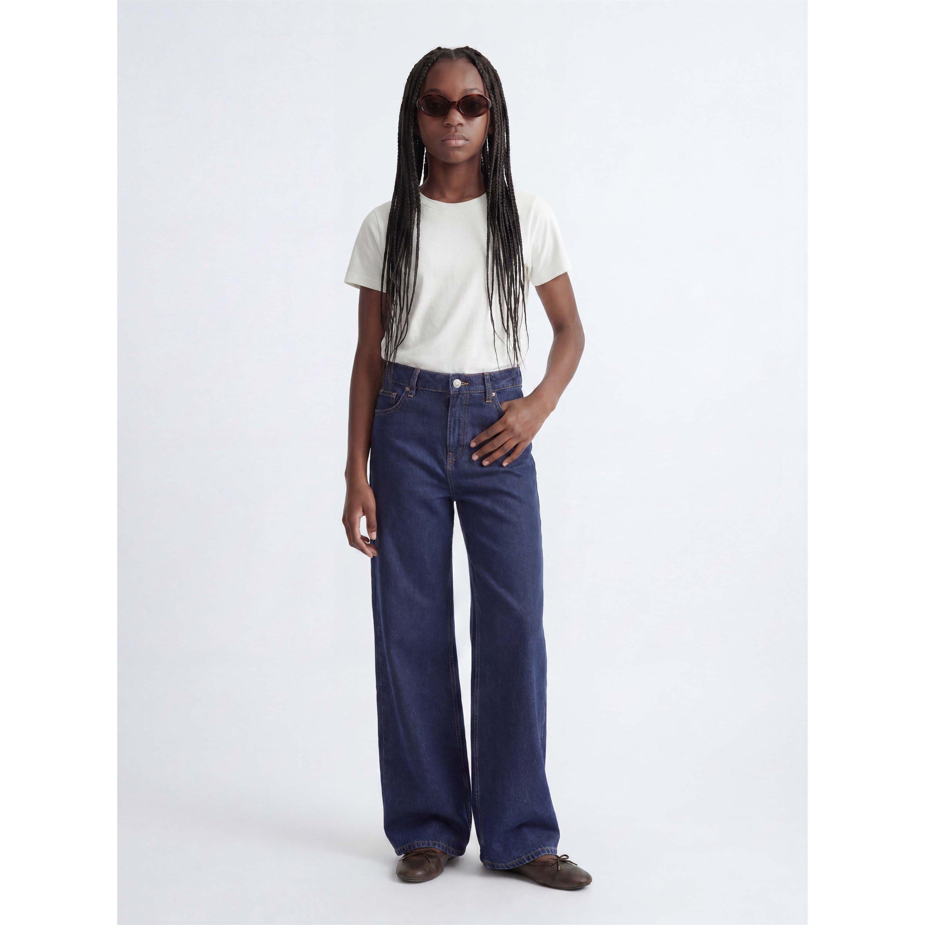 Dunkelblau Denim - JJXX - Kids' Tokyo Cotton High-Waisted Wide-Leg Jeans - 6