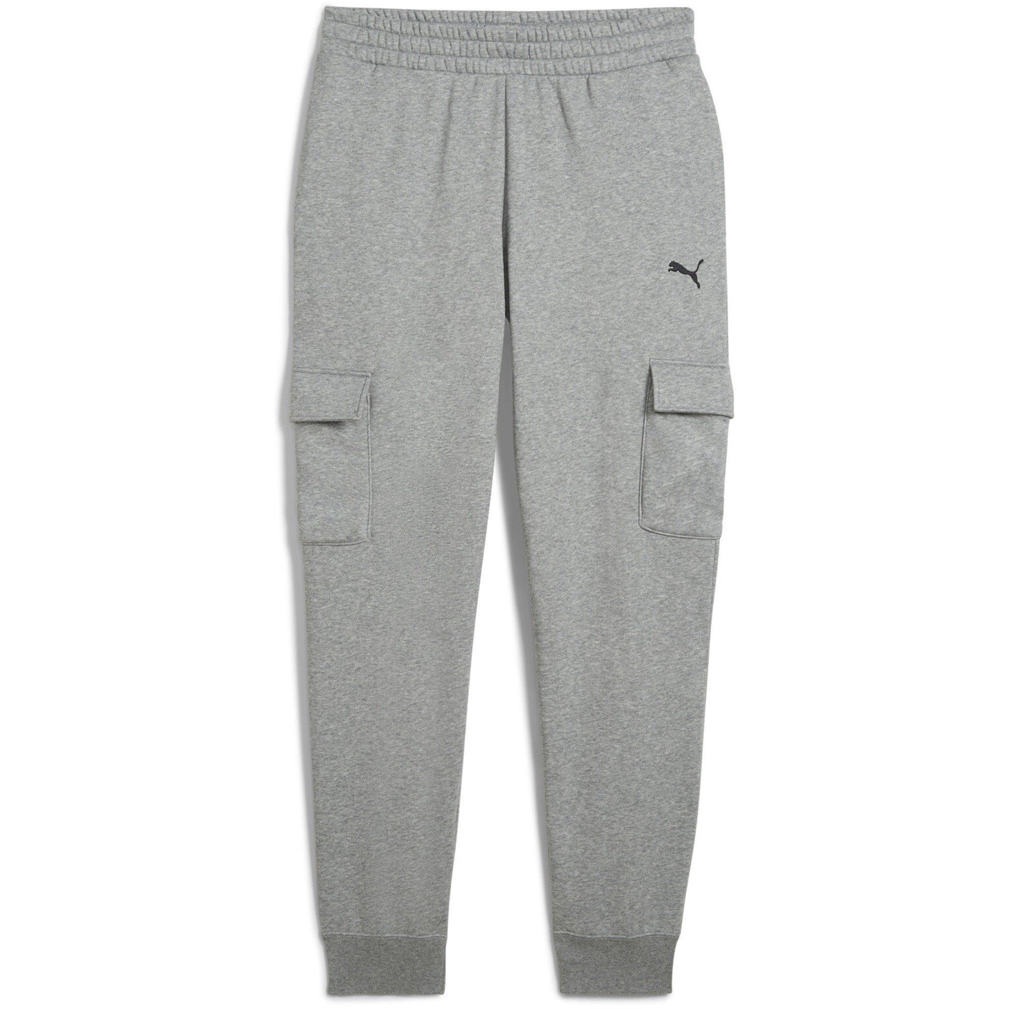 Grey - Puma - Small Logo Fleece Cargo Pants - 1