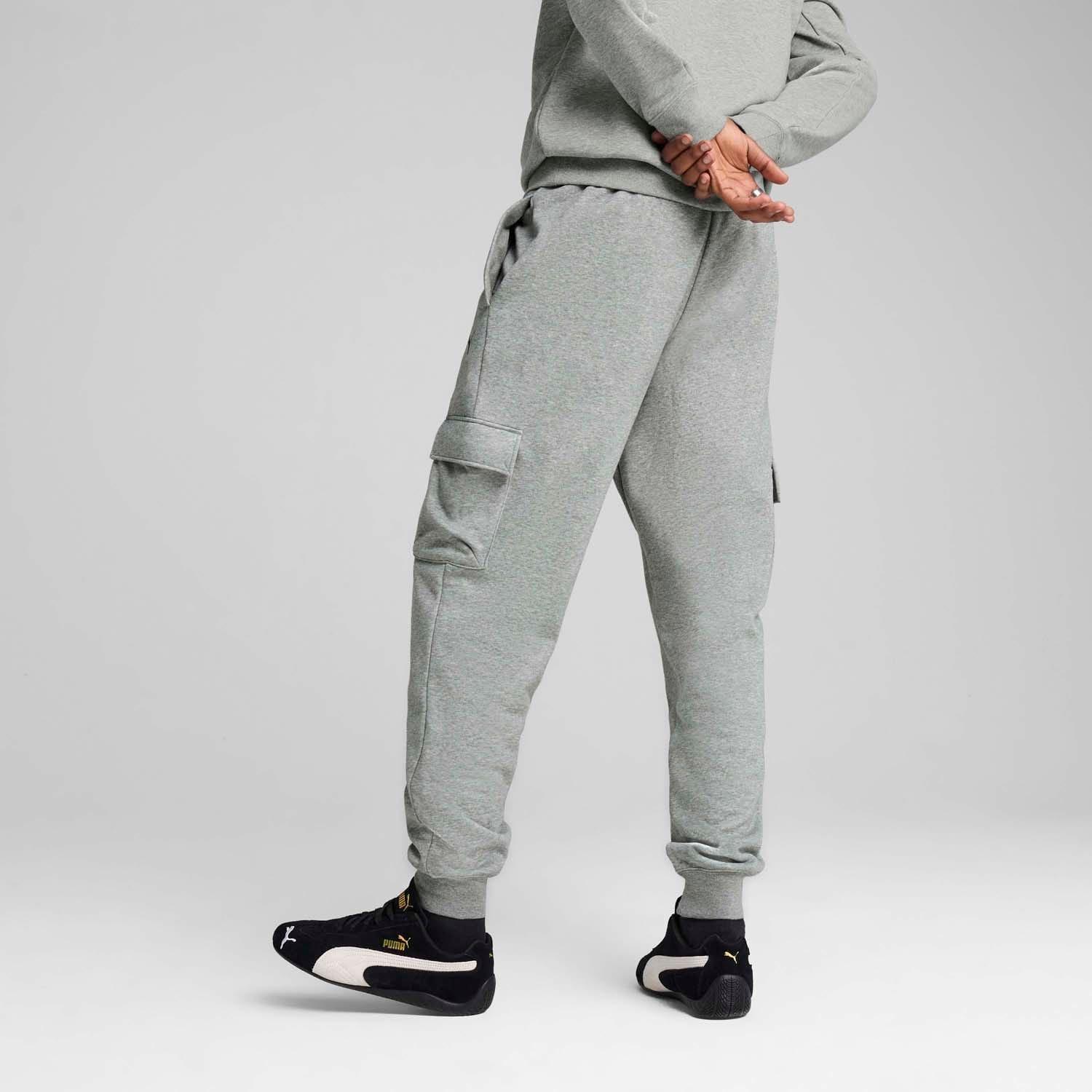 Grey - Puma - Small Logo Fleece Cargo Pants - 2