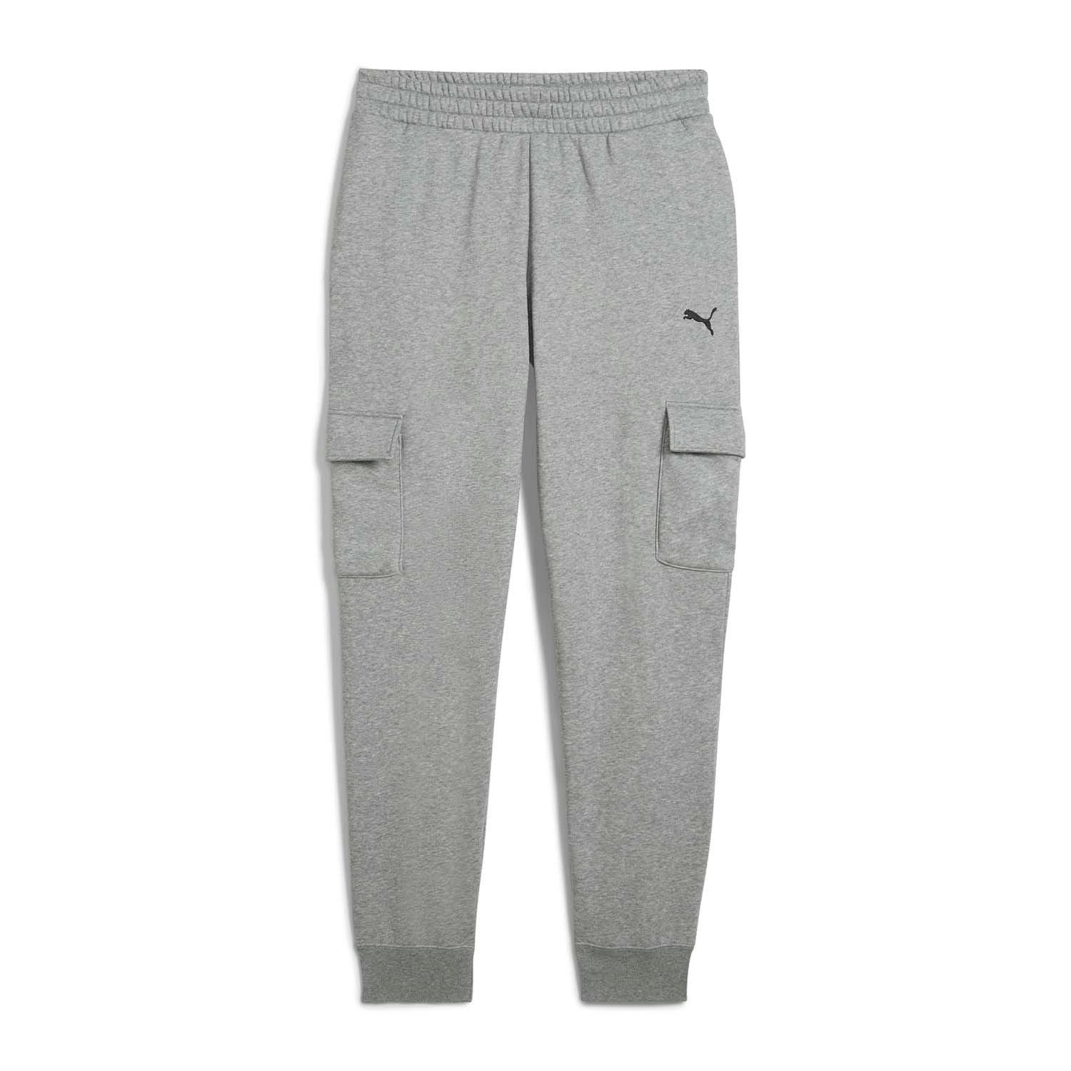 Grey - Puma - Small Logo Fleece Cargo Pants - 3