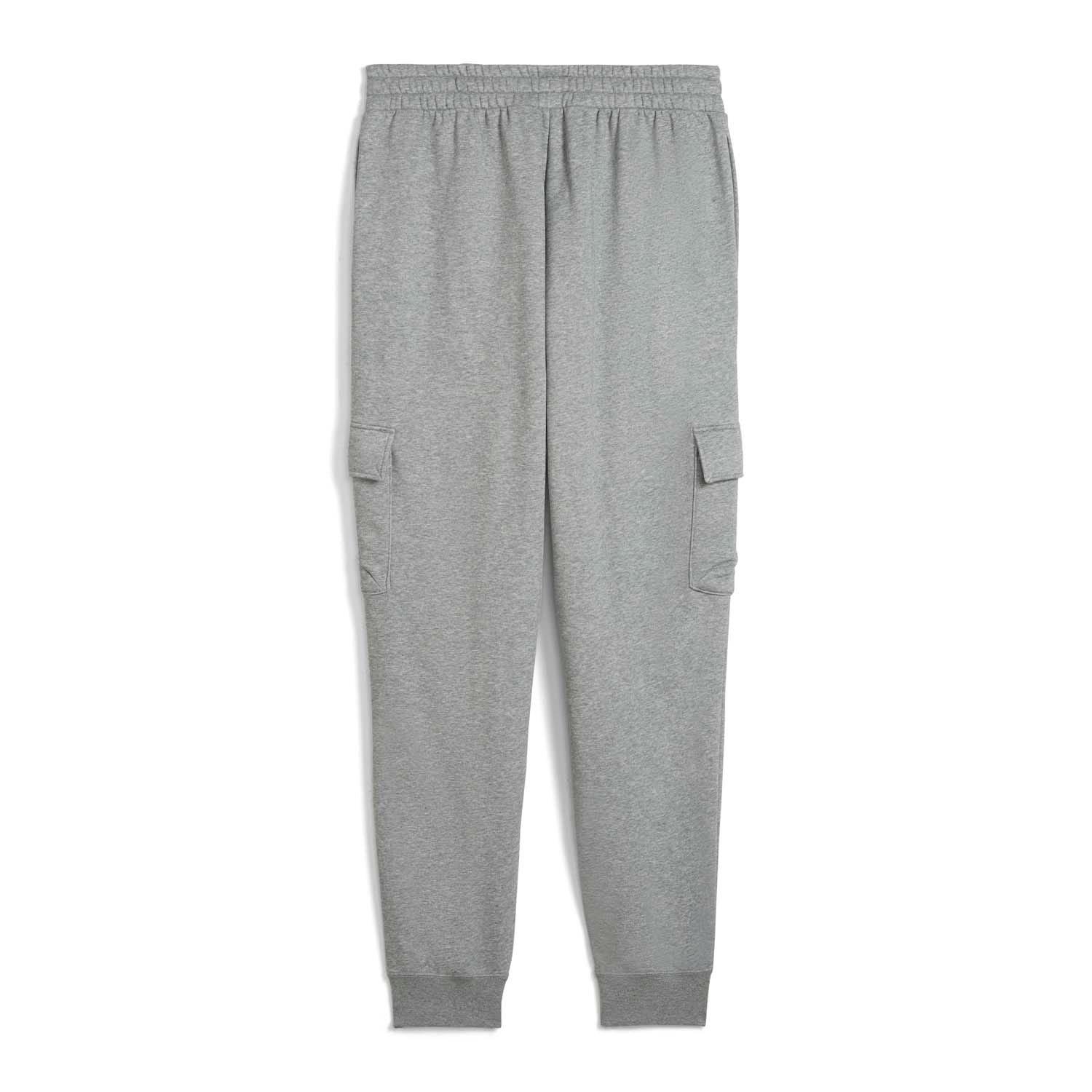 Grey - Puma - Small Logo Fleece Cargo Pants - 4