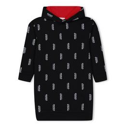 Hugo Logo Print Hooded Dress