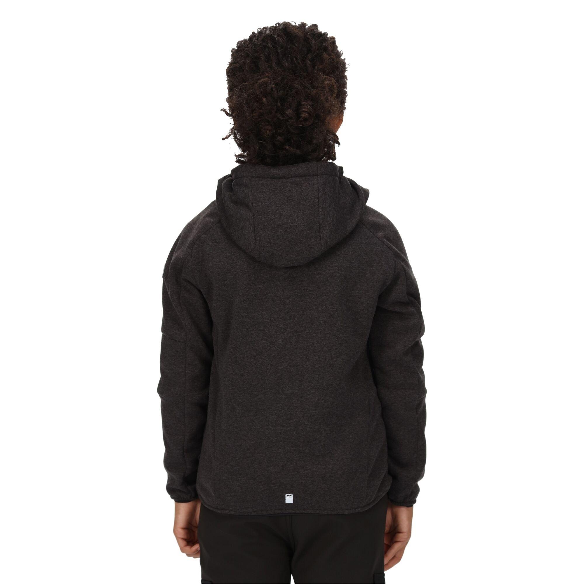 Black - Regatta - Unisex Kids' Maxwell Reflective Hooded Softshell Jacket - 5