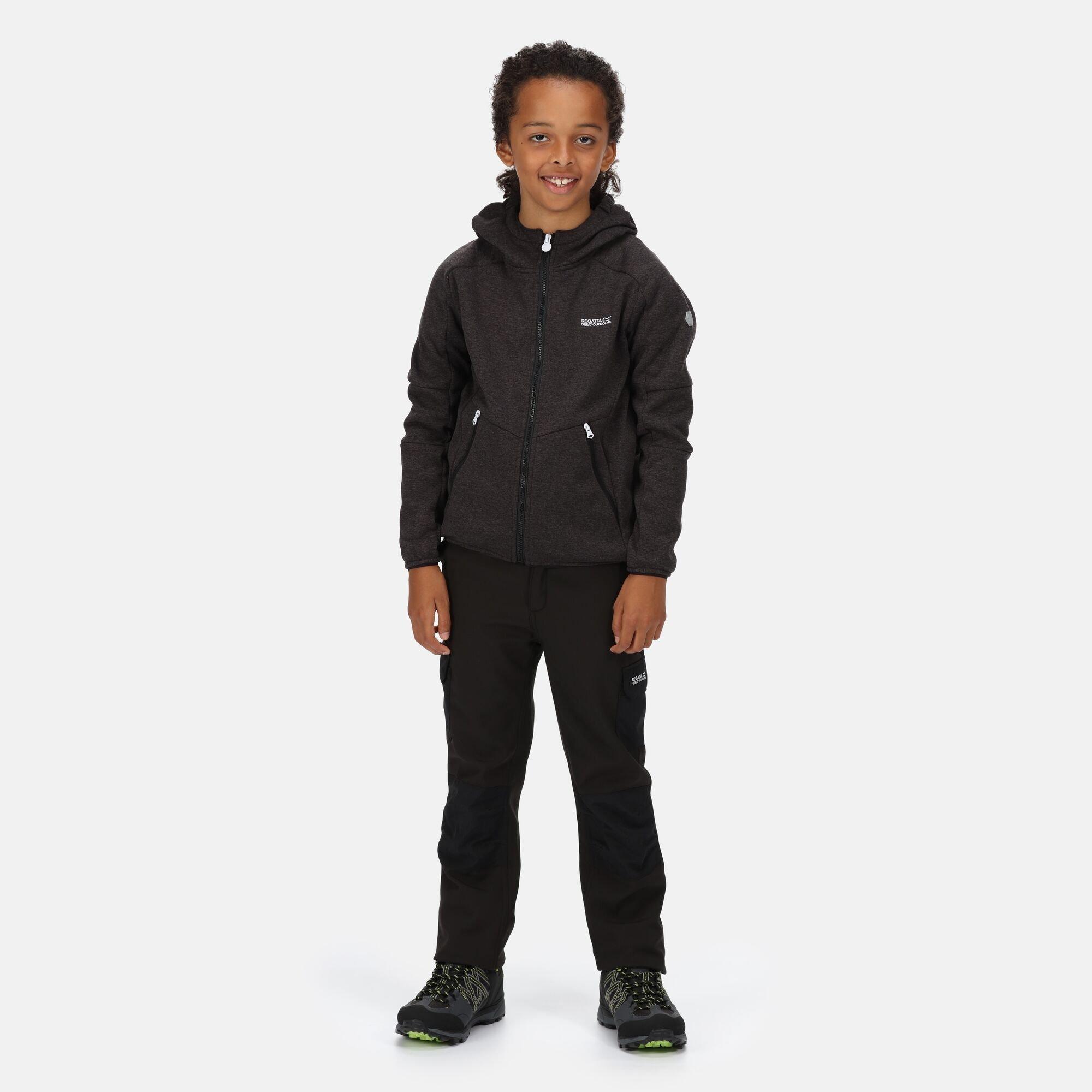Black - Regatta - Unisex Kids' Maxwell Reflective Hooded Softshell Jacket - 8