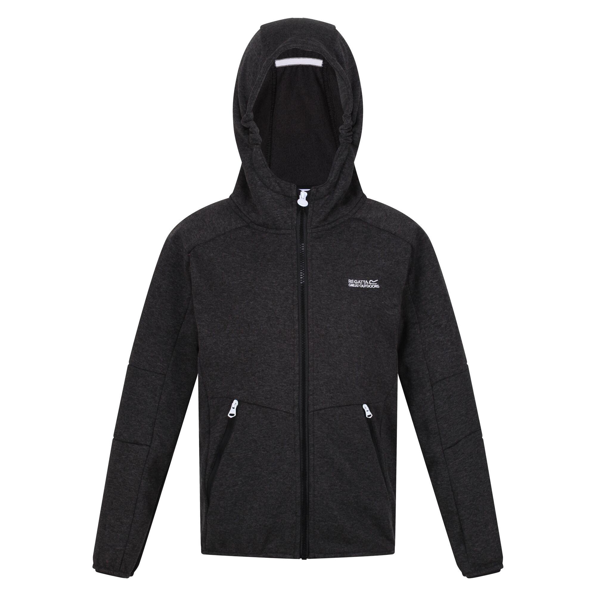 Black - Regatta - Unisex Kids' Maxwell Reflective Hooded Softshell Jacket - 9