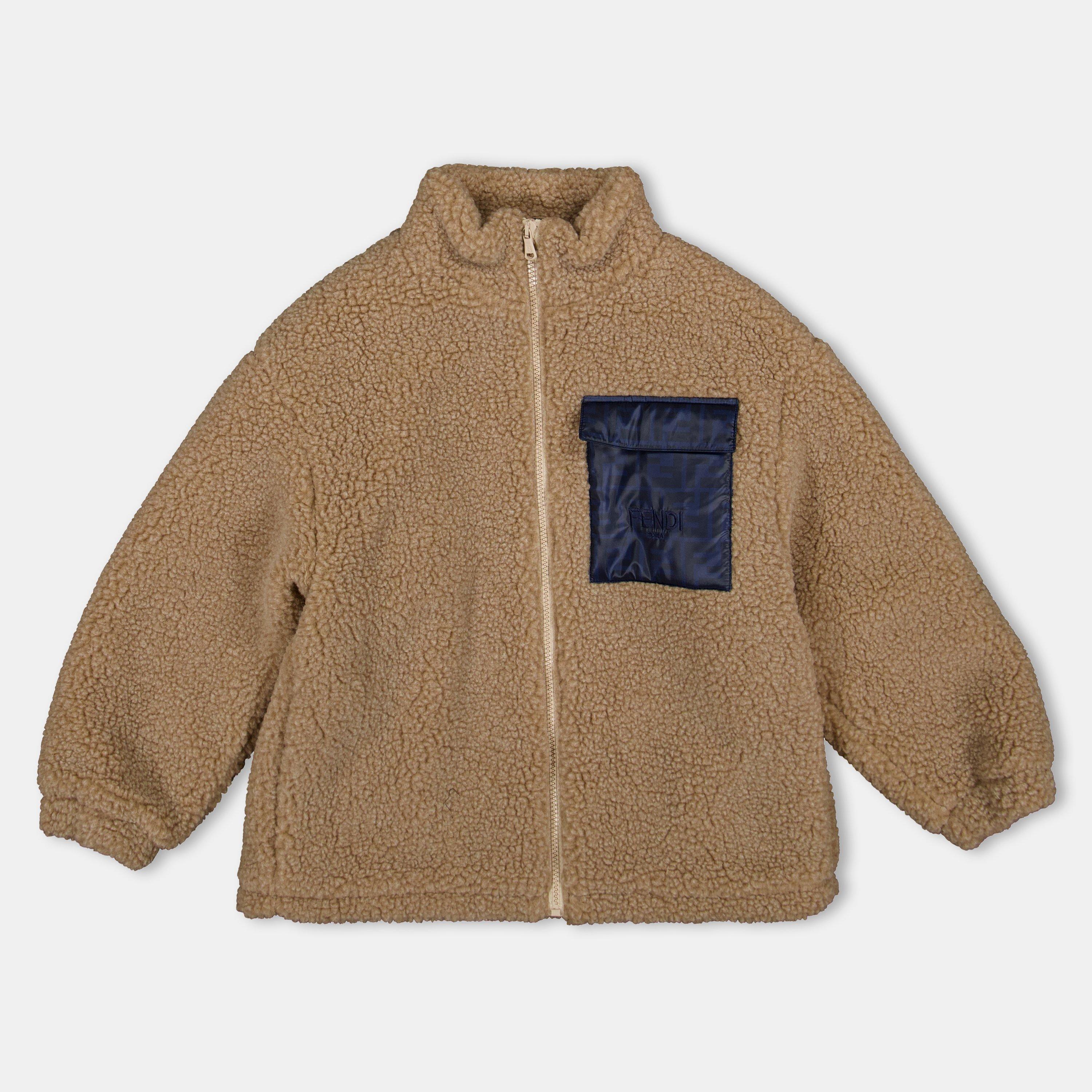 Toffee F1RX9 - Fendi - Unisex Kids' Teddy Shearling Tailored Fit Jacket