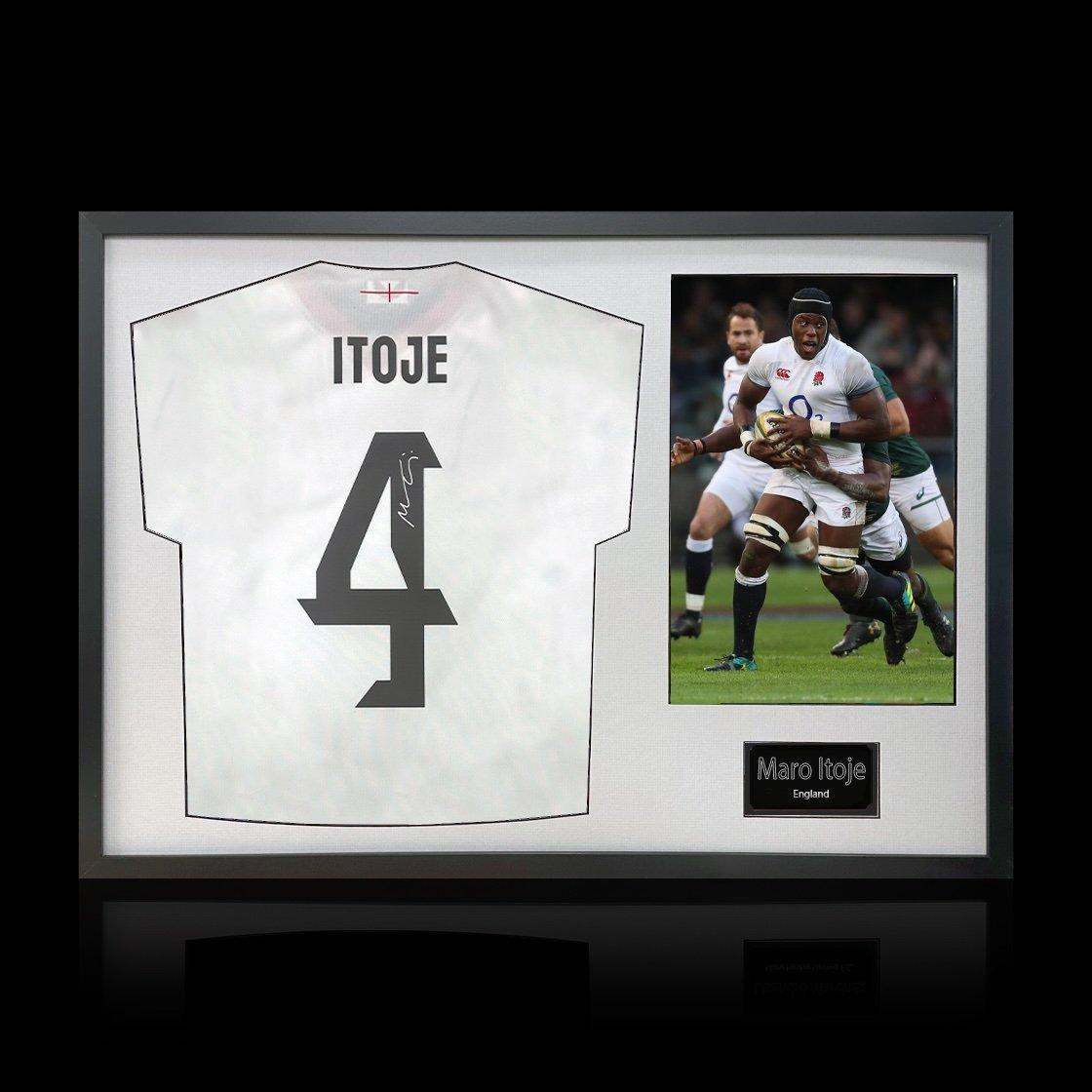 White - The Fan Cave - Maro Itoje Signed England 2025 Shirt Classic Frame