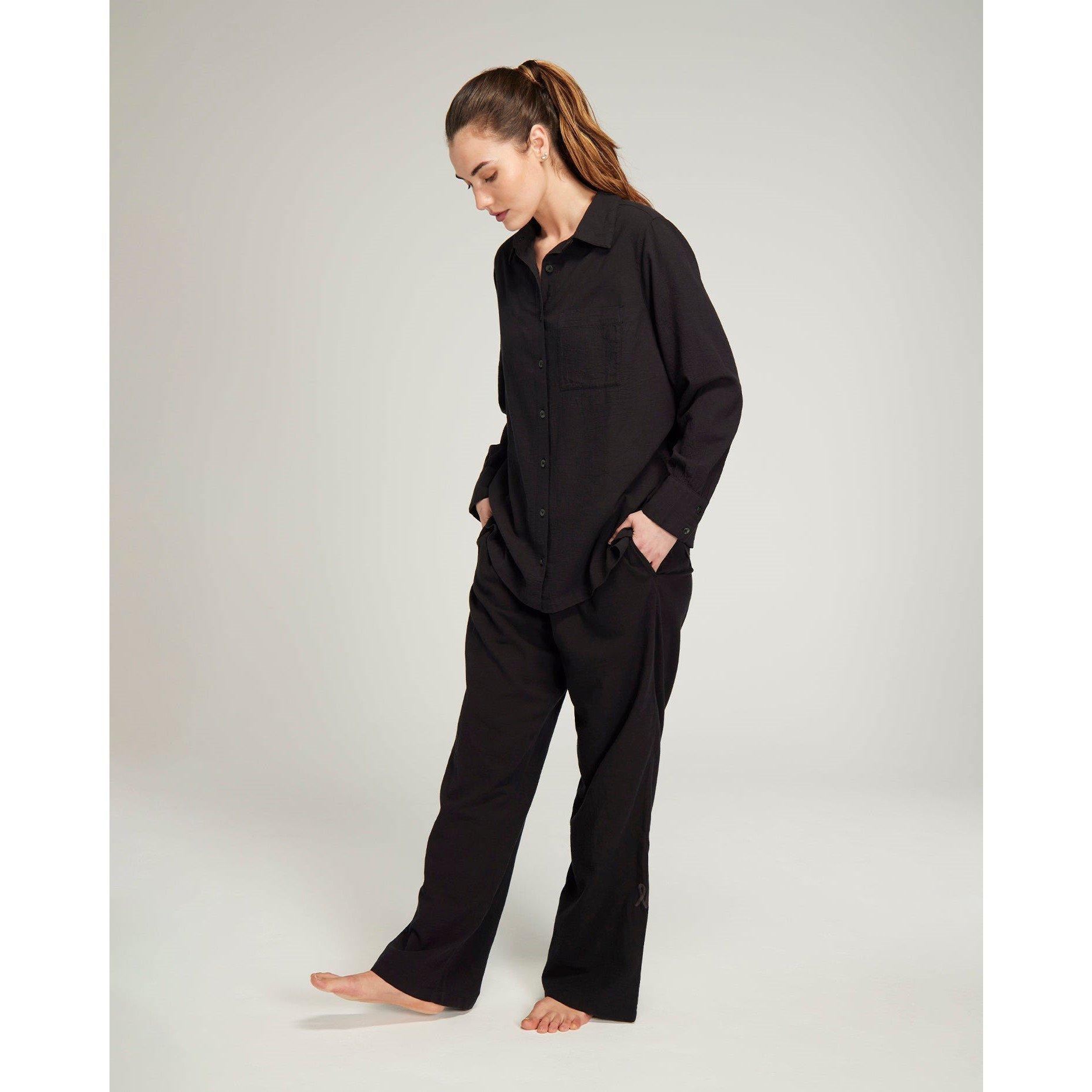 Black - Nudea - CLASSIC TROUSER  ORGANIC COTTON GAUZE - 5