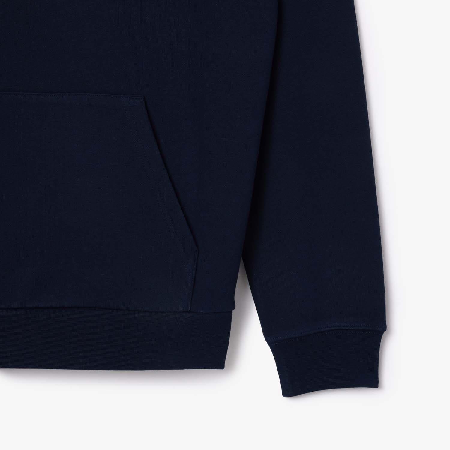 Navy - Lacoste - Heritage Badge Fleece Hoodie - 6