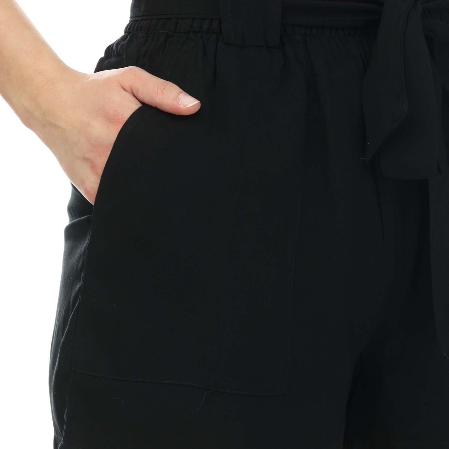 Black - Only - Nova Life Talia Tie Front Shorts - 3