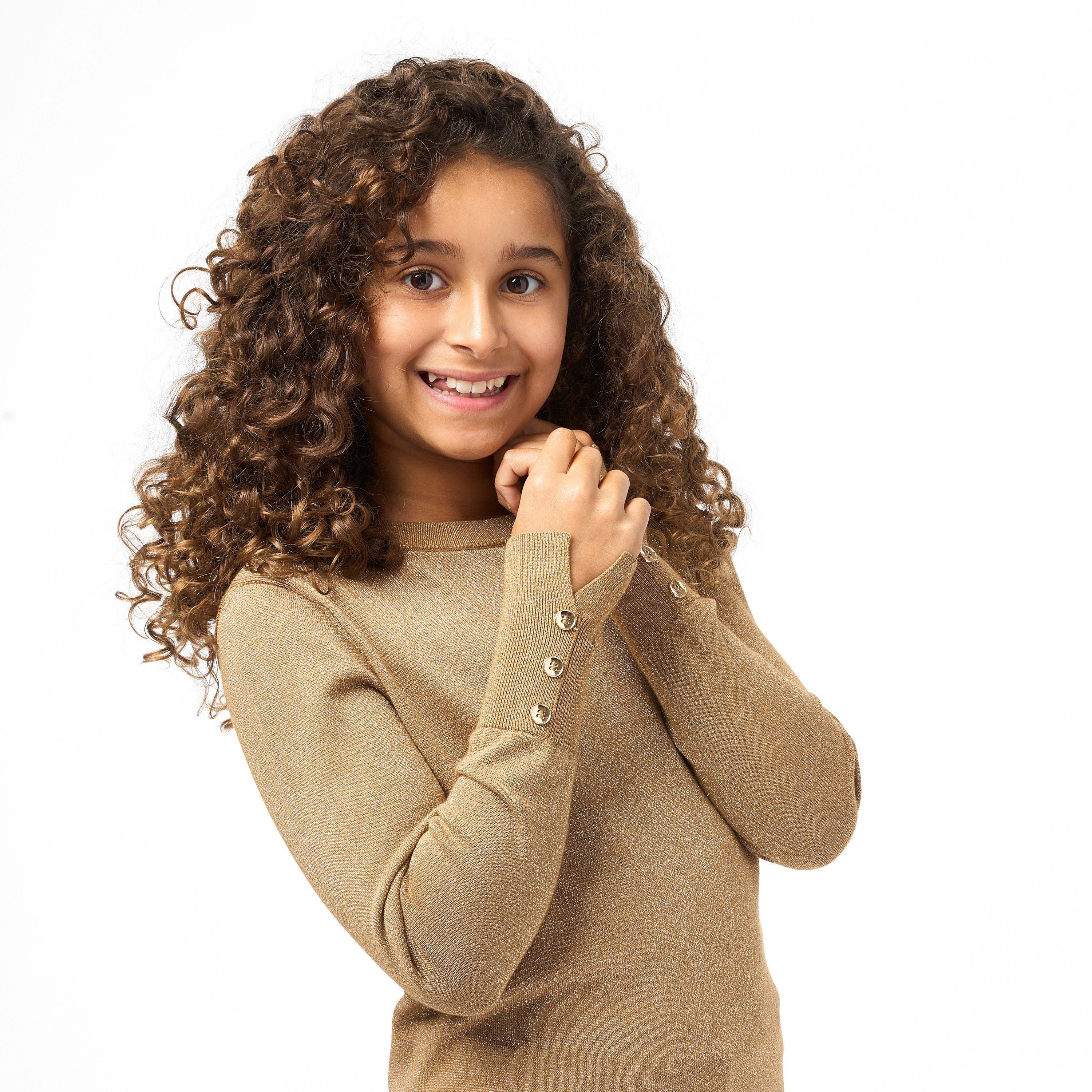 Gold - Biba - Junior Girls Biba Soft Shimmer Jumper - 3