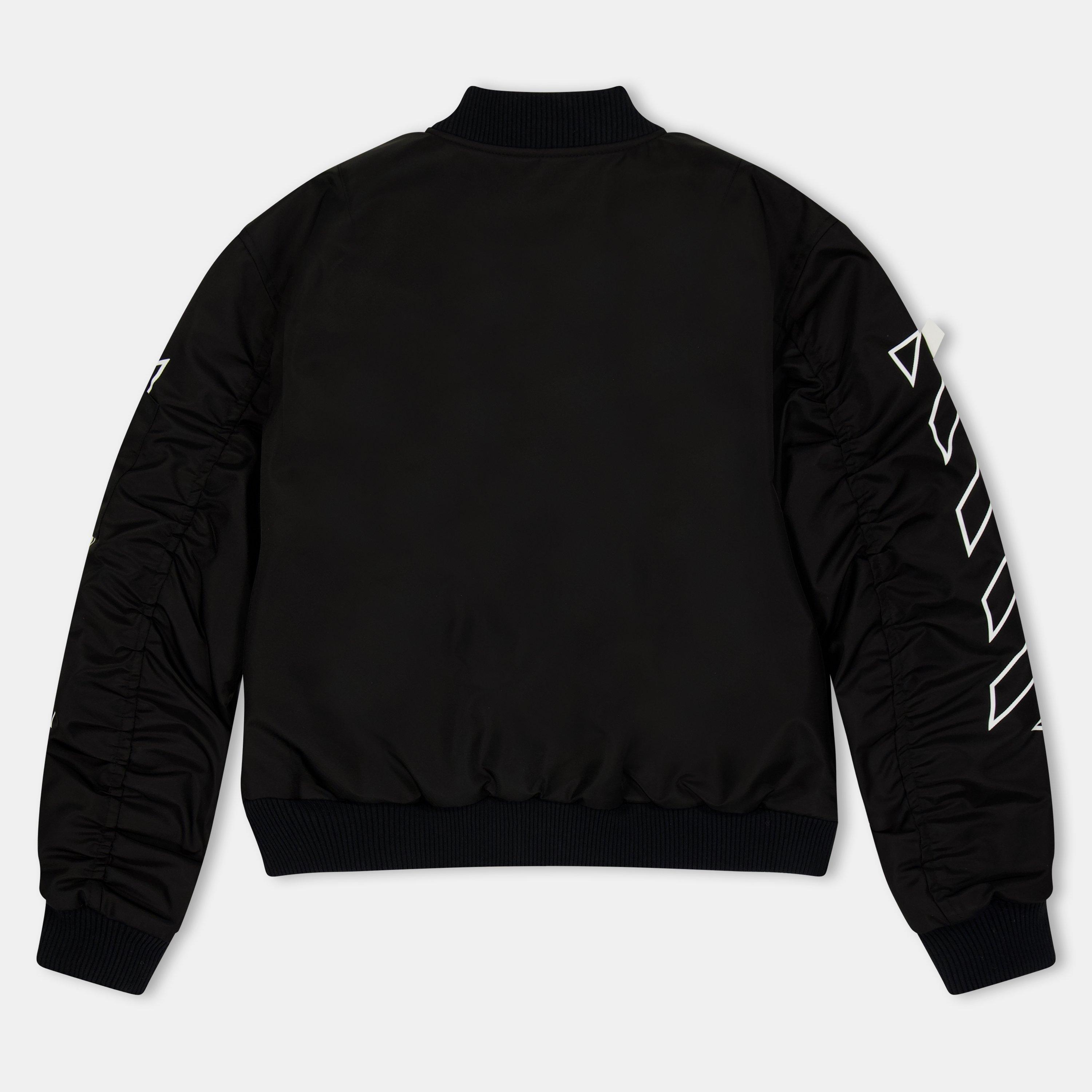 Black 1001 - Off White - Unisex Kids' Arrow Graphic Bomber Jacket - 2