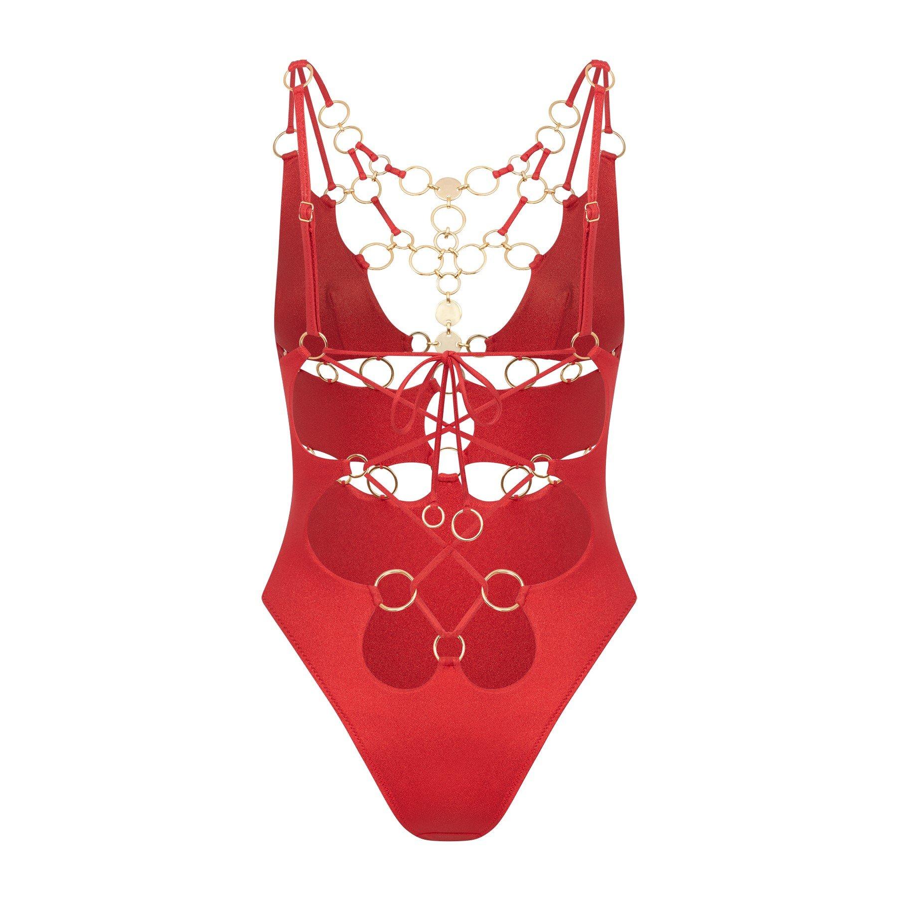 Red  Foil - Agent Provocateur - DAVINE Swimsuit - 4