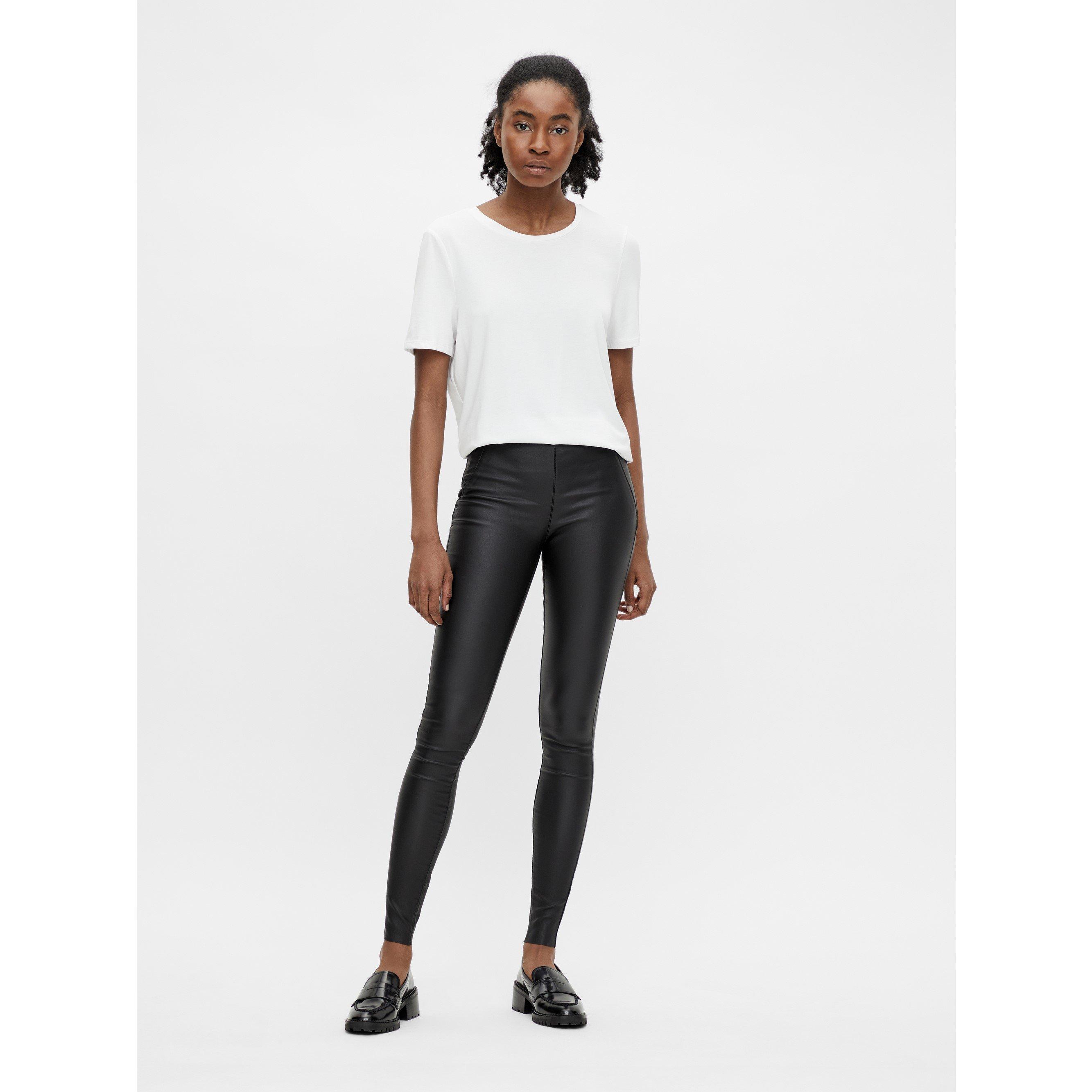 Crna - Object - Coated Leggings - 3