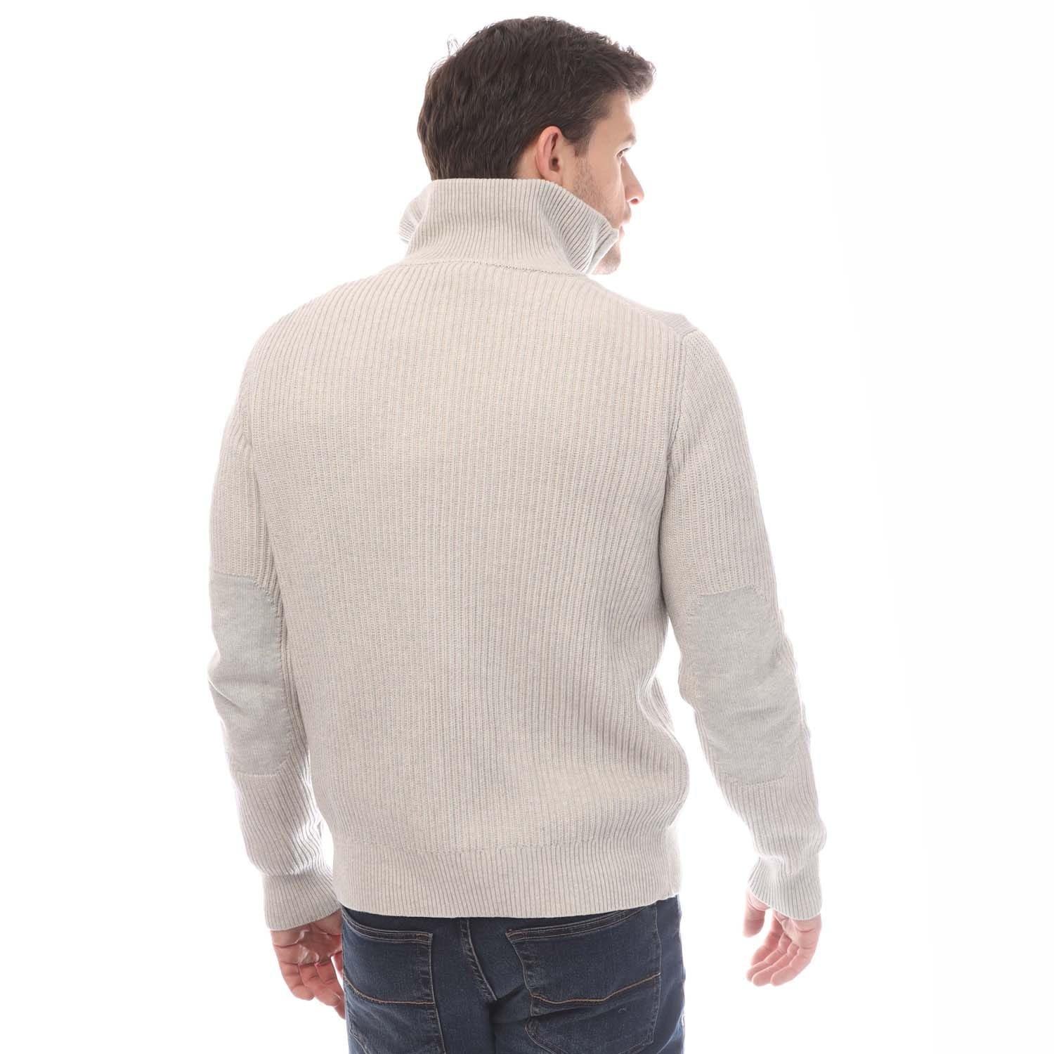 White - Belstaff - Cotton Wool Rib Stanley Quarter Zip Jumper - 2