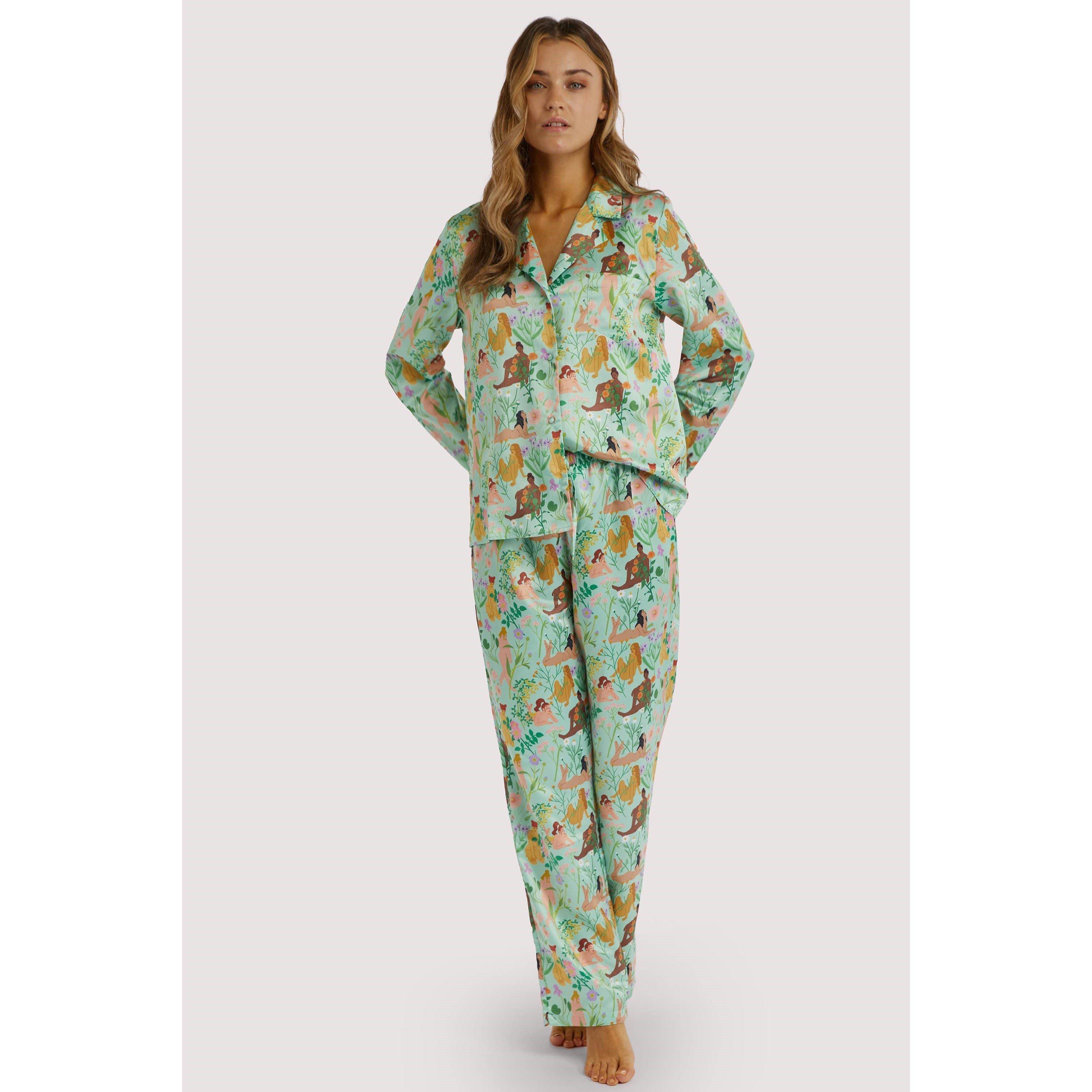 Nude - Playful Promises - Bodil Jane Recycled Satin Long Sleeve Pj Top - 2