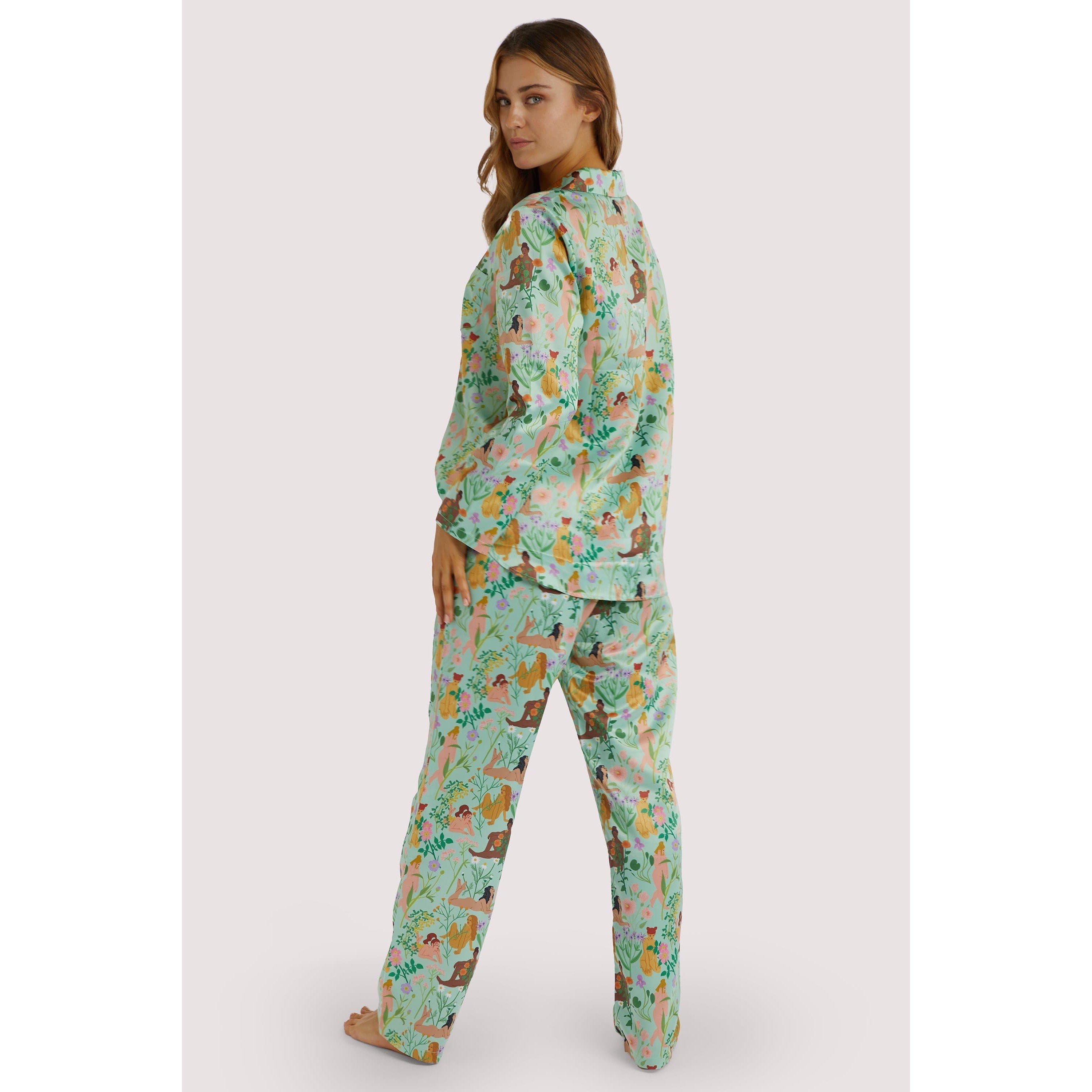 Nude - Playful Promises - Bodil Jane Recycled Satin Long Sleeve Pj Top - 3