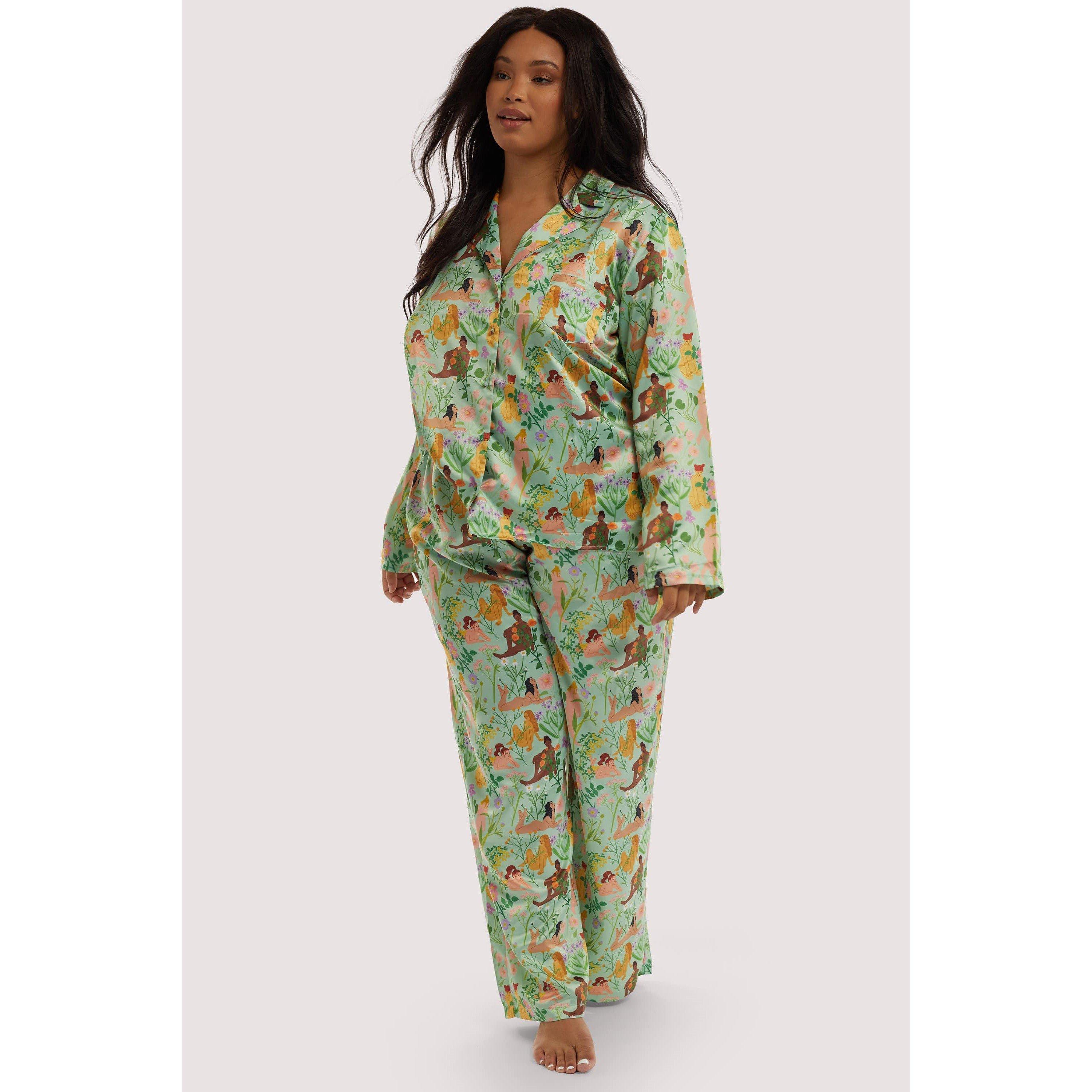 Nude - Playful Promises - Bodil Jane Recycled Satin Long Sleeve Pj Top - 8