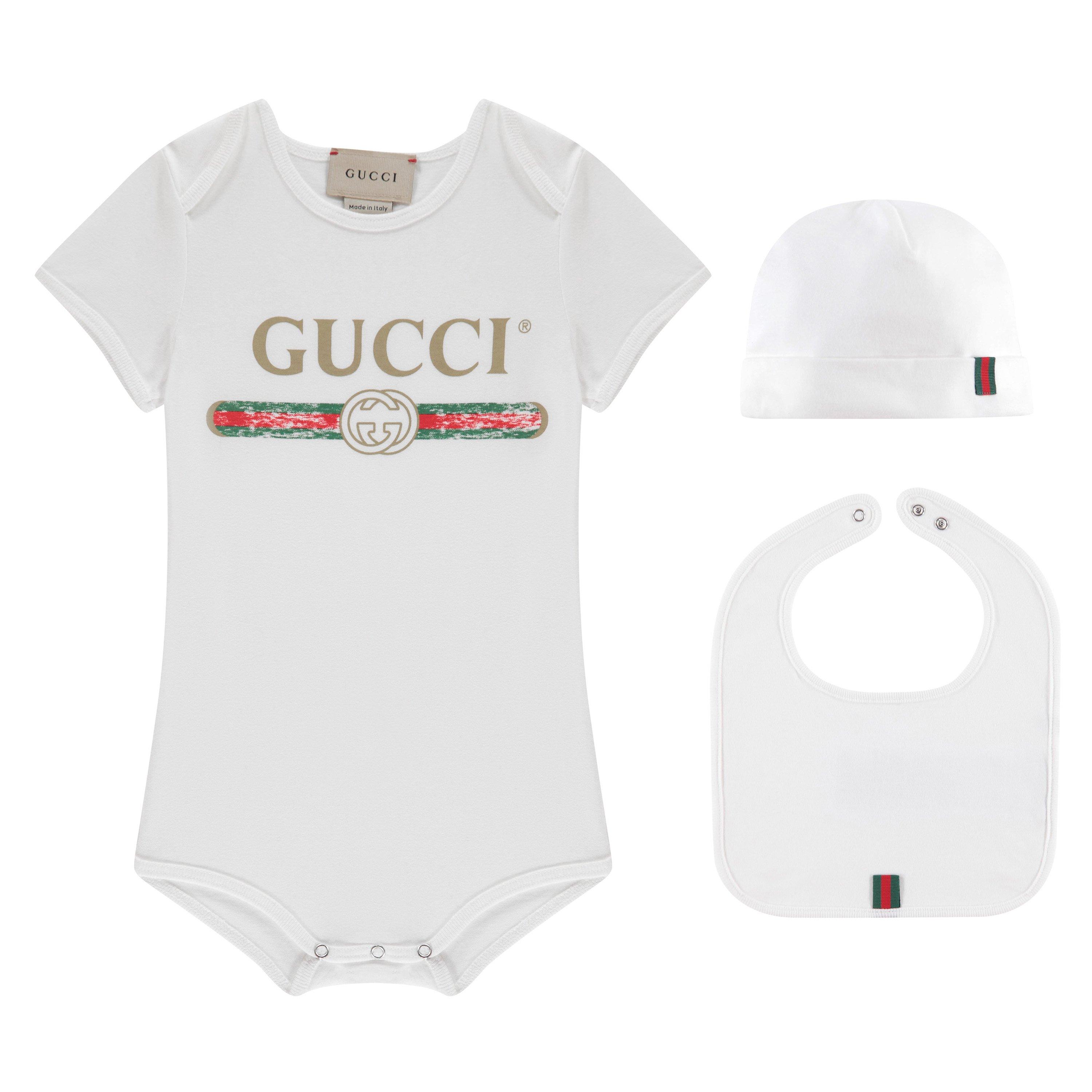 Gucci Baby Logo Bodysuit Set Onesies Cruise Fashion