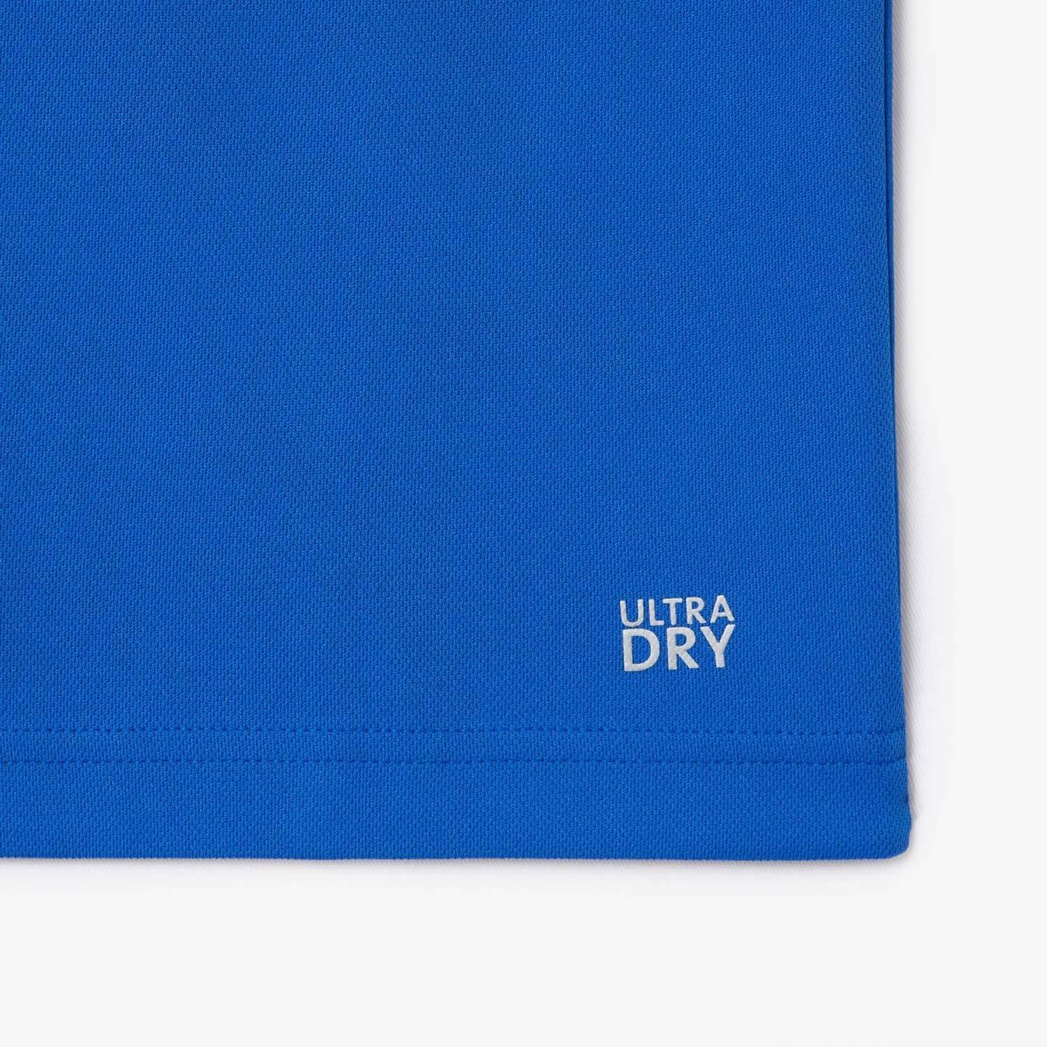 Blue - Lacoste - Regular Fit Ultra Dry Piqu¿ Tennis Polo Shirt - 3