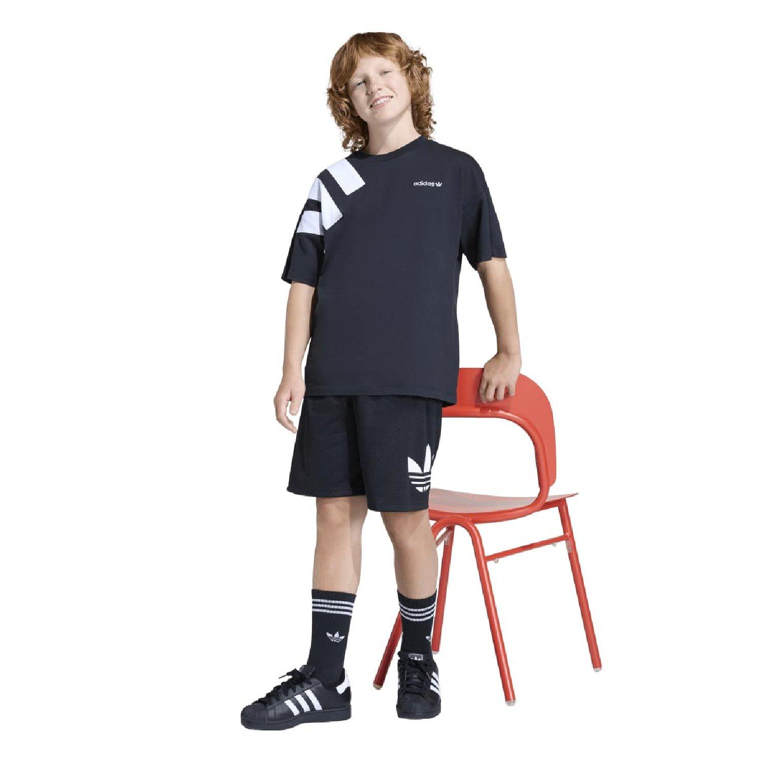 black - adidas Originals - adidas Originals Loose Mesh Shorts - 4